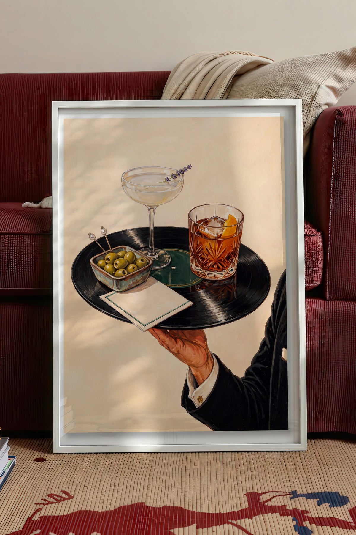 Kokteyl Sunumu Poster – Beyaz Çerçeveli Tablo