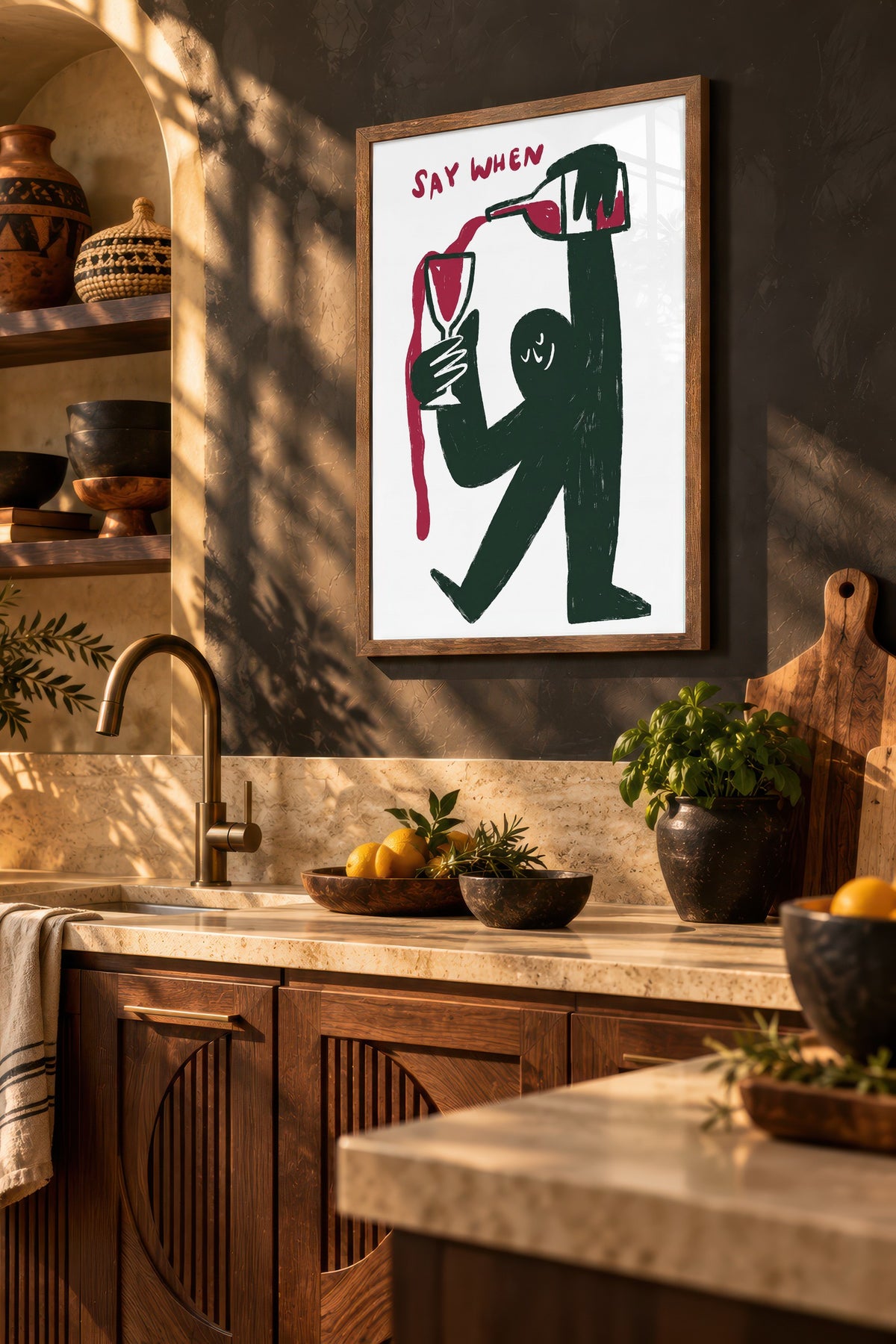Say When Poster – Kahverengi Çerçeveli Tablo