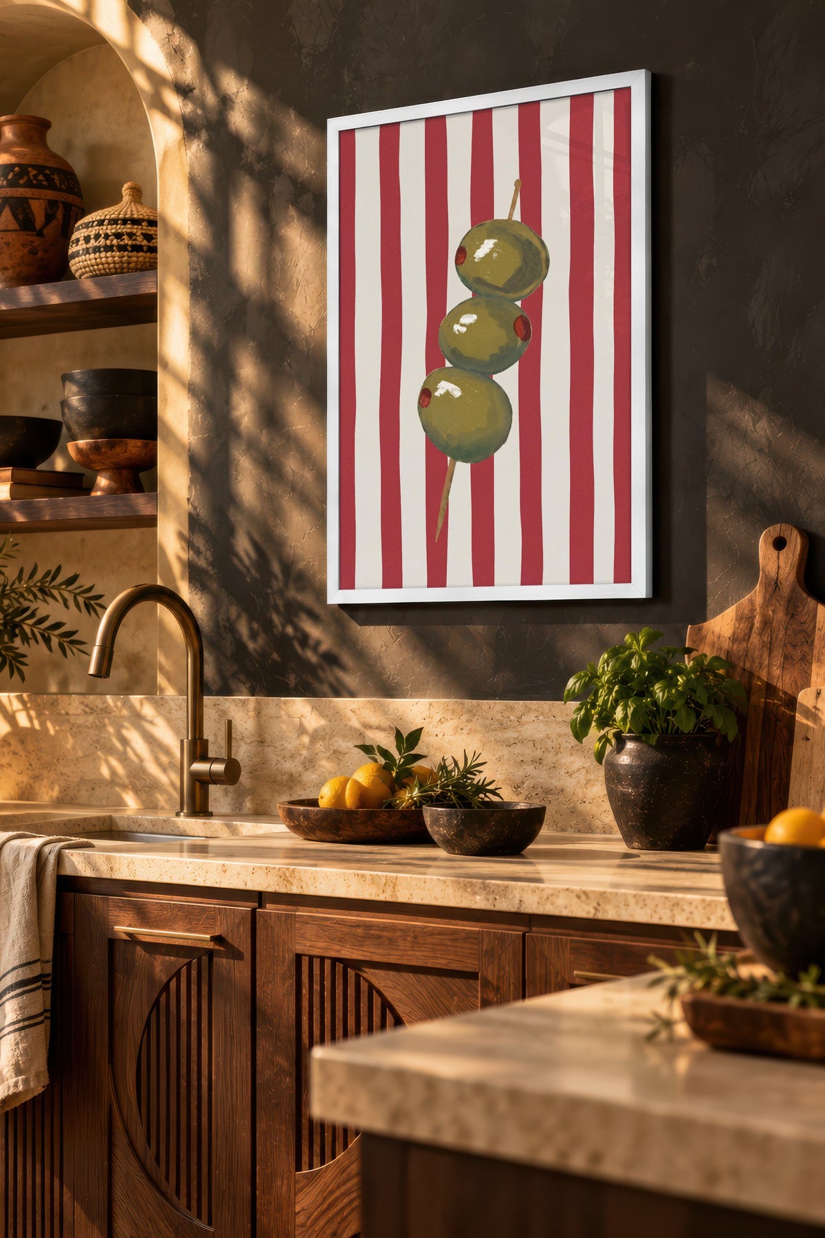 Zeytin Şiş Poster – Beyaz Çerçeveli Tablo