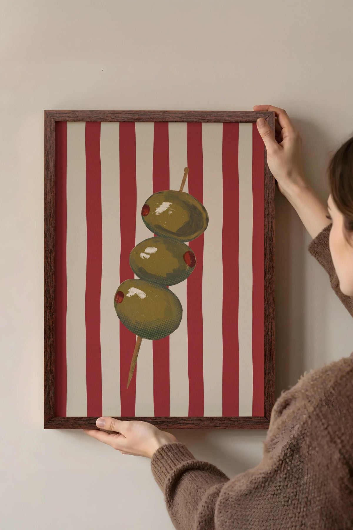 Zeytin Şiş Poster – Kahverengi Çerçeveli Tablo