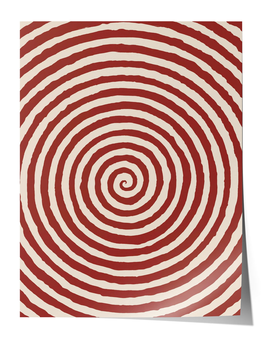 Kıvrımlı Dairesel Desen Çerçevesiz Poster