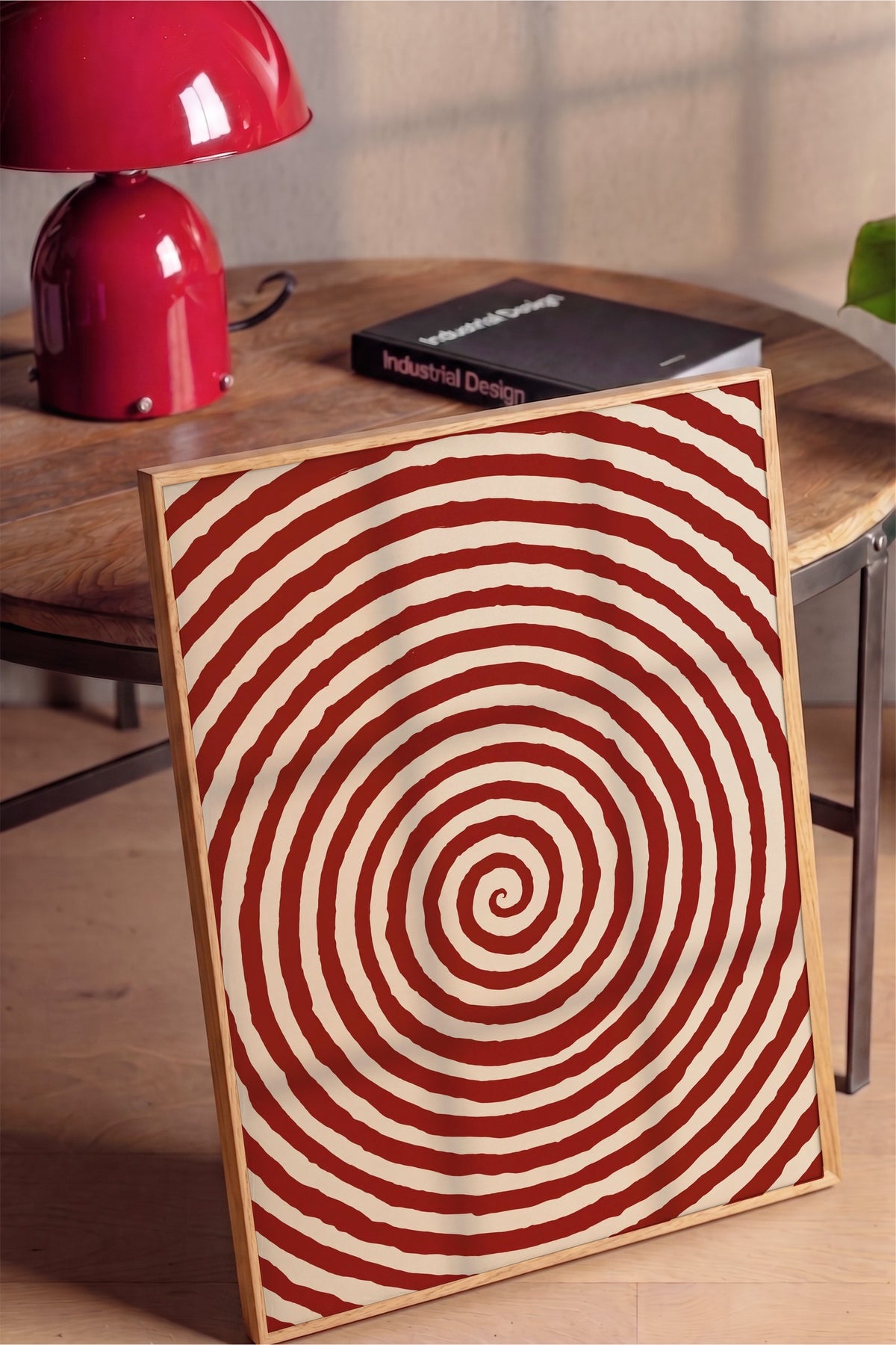 Kıvrımlı Dairesel Desen Poster – Ahşap Çerçeveli Tablo
