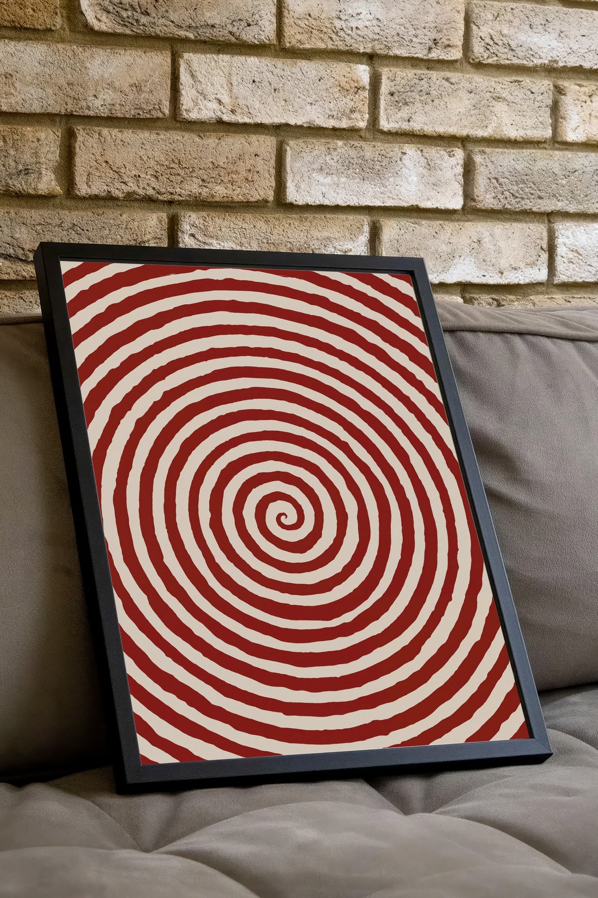 Kıvrımlı Dairesel Desen Poster – Siyah Çerçeveli Tablo