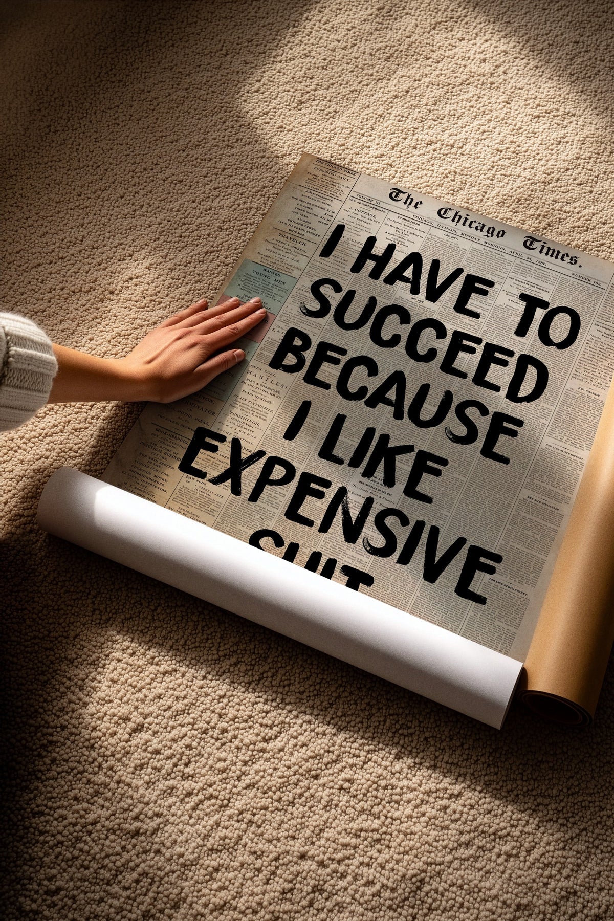 I HAVE TO SUCCEED BECAUSE I LIKE EXPENSIVE SHIT Çerçevesiz Poster