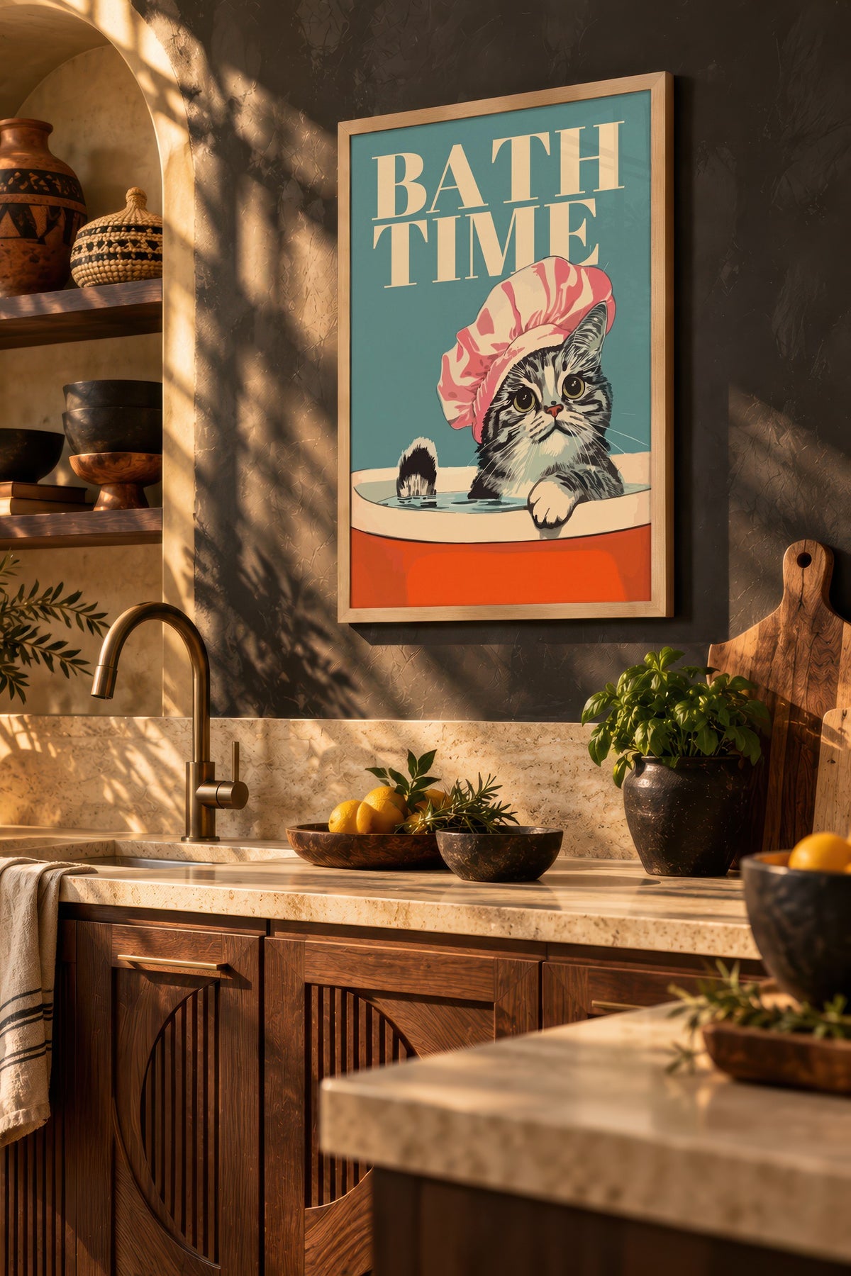BATH TIME Poster – Ahşap Çerçeveli Tablo