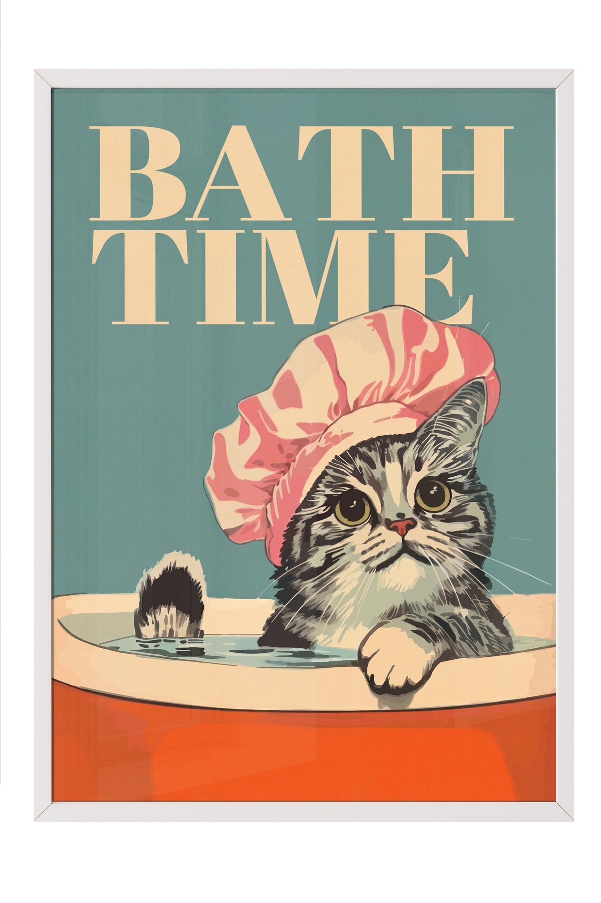 BATH TIME Poster – Beyaz Çerçeveli Tablo