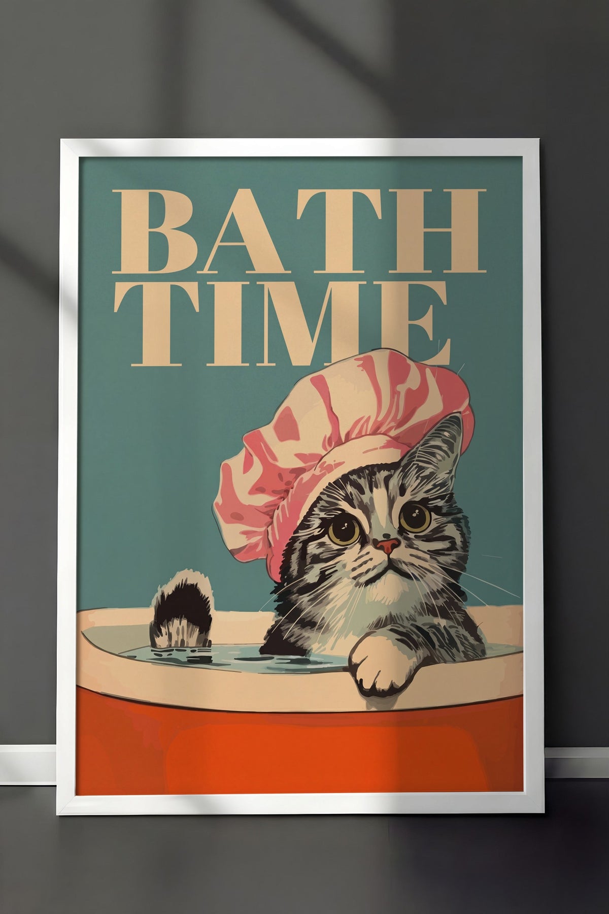 BATH TIME Poster – Beyaz Çerçeveli Tablo