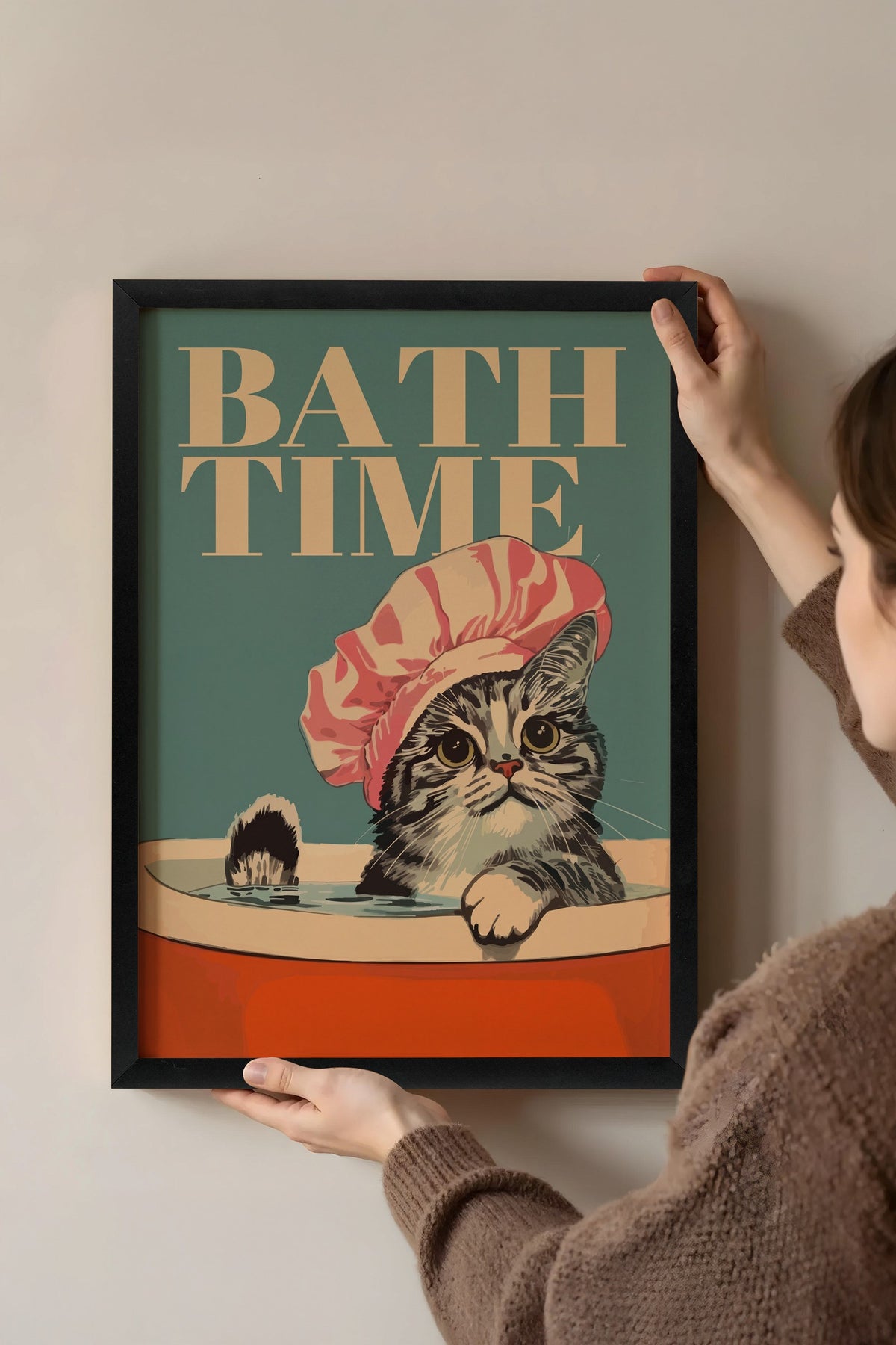 BATH TIME Poster – Siyah Çerçeveli Tablo
