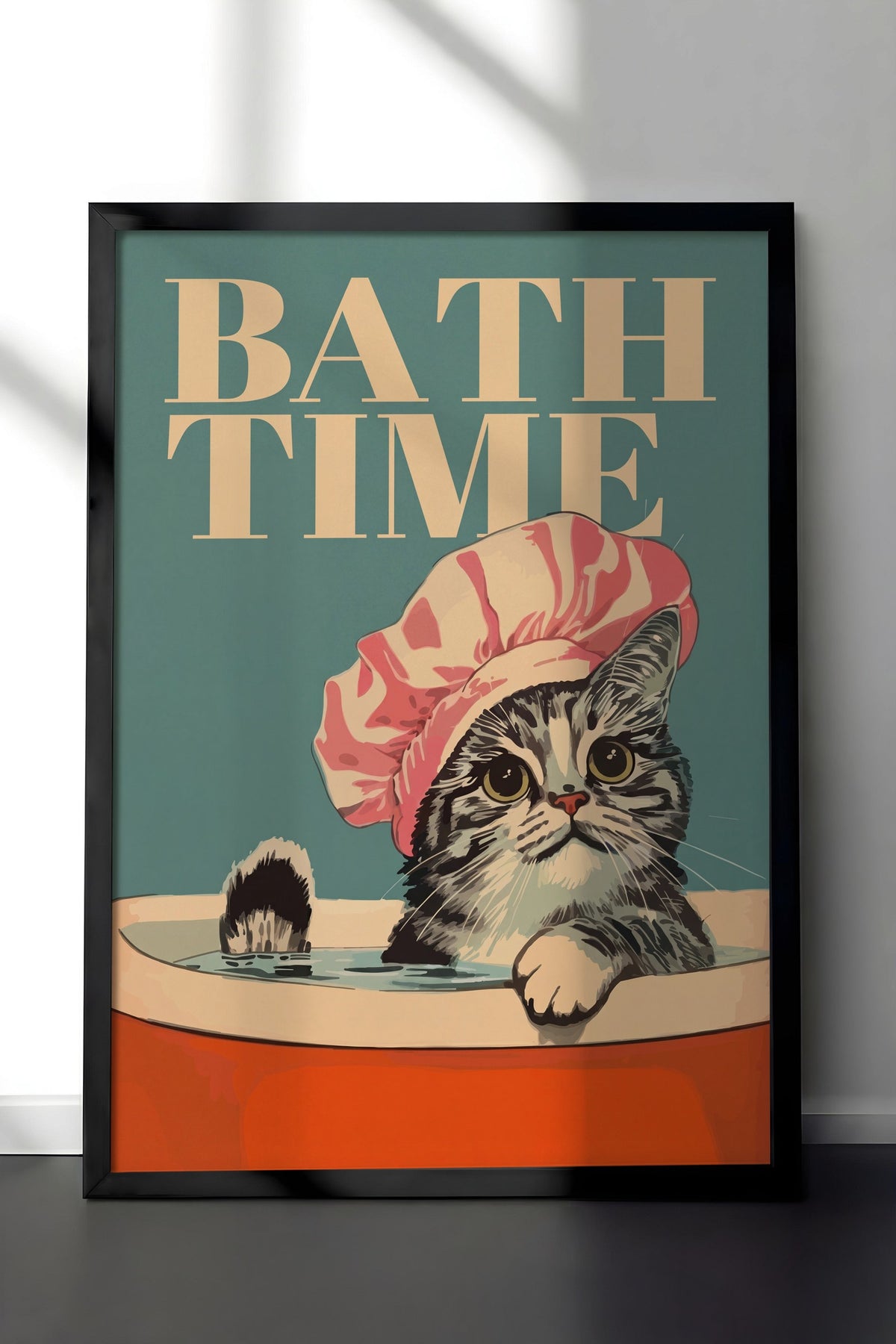 BATH TIME Poster – Siyah Çerçeveli Tablo