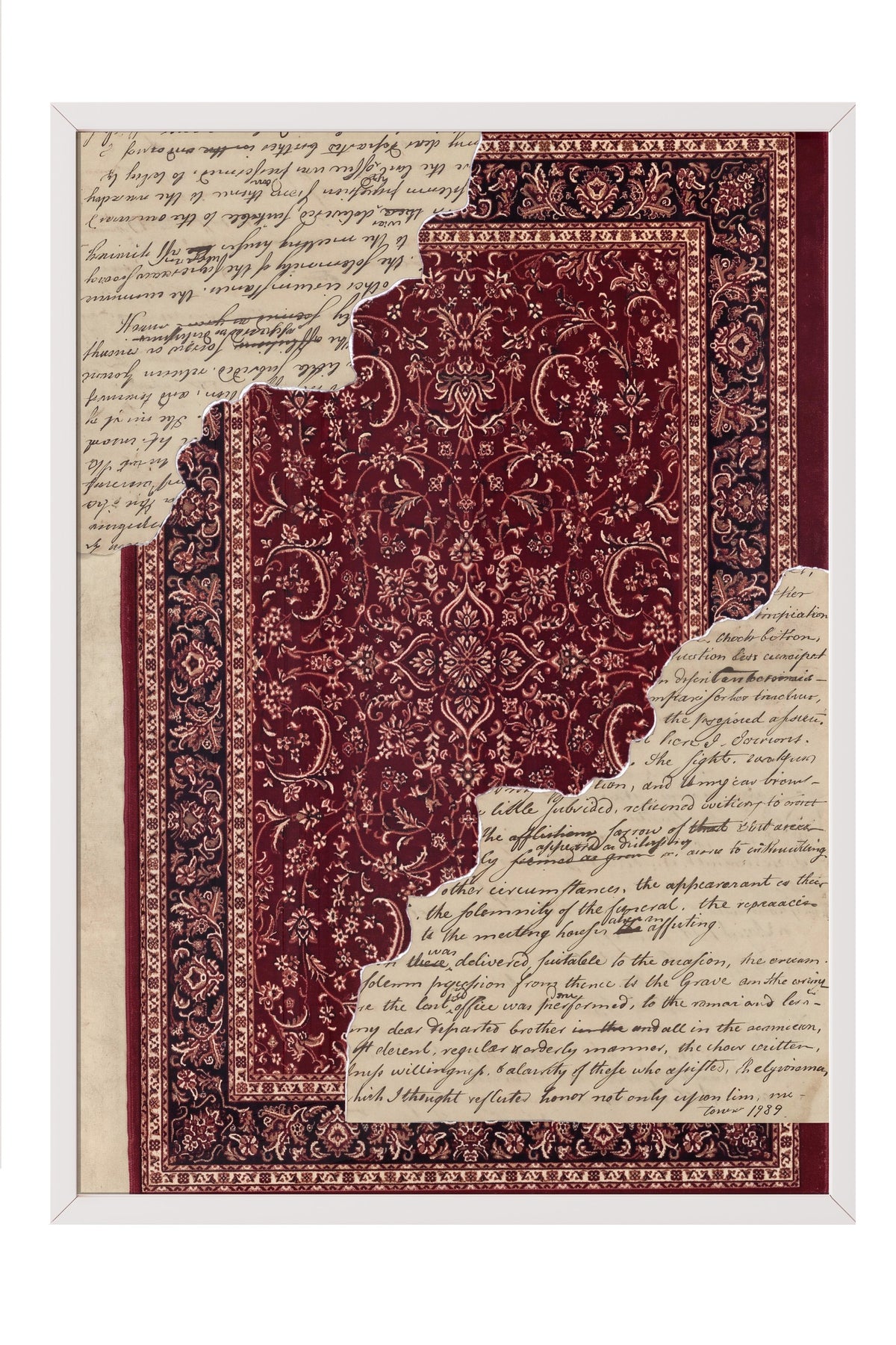 Desenli kolaj illüstrasyonu Poster – Beyaz Çerçeveli Tablo