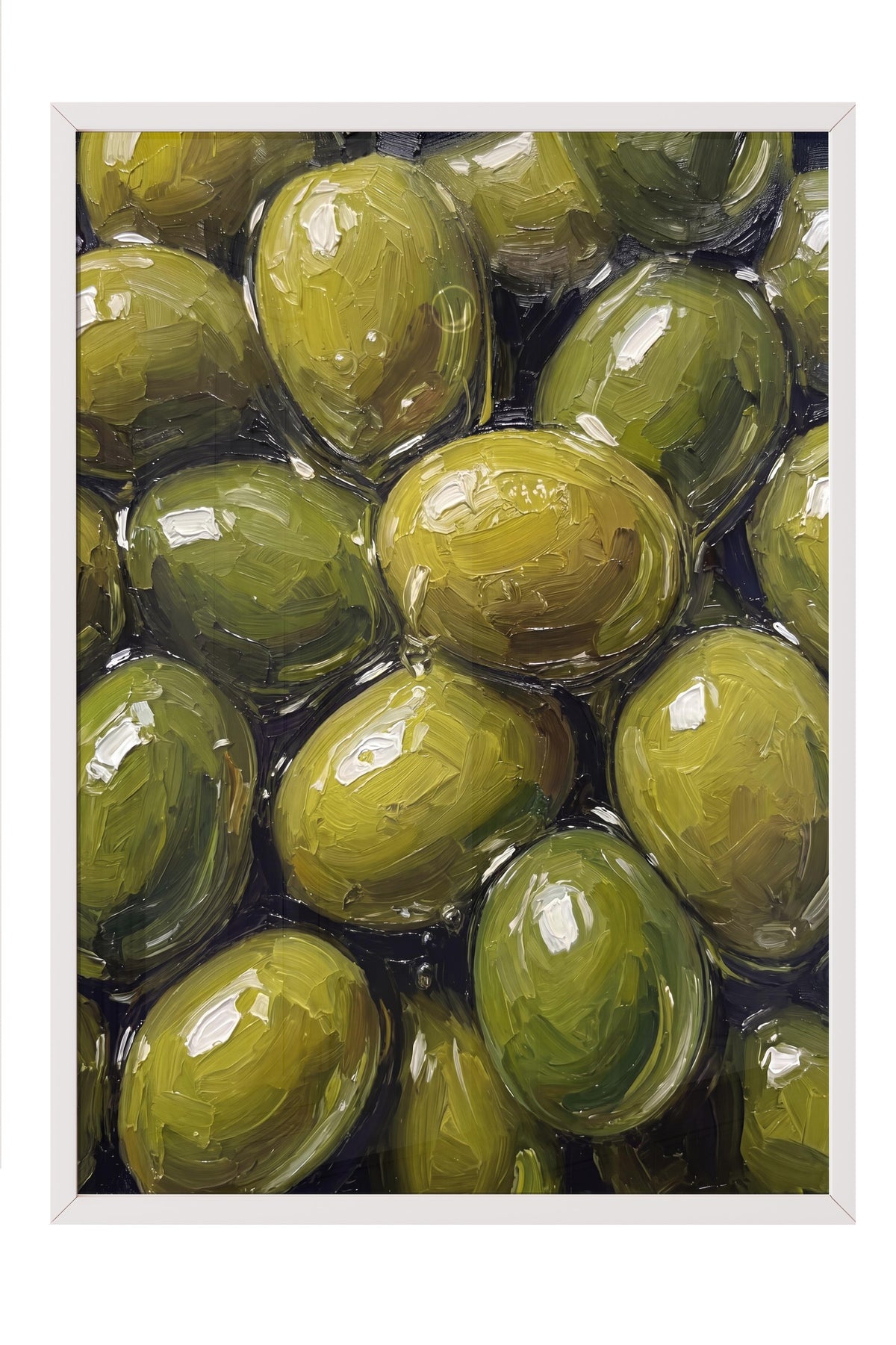 Zeytin Görselleri Poster – Beyaz Çerçeveli Tablo