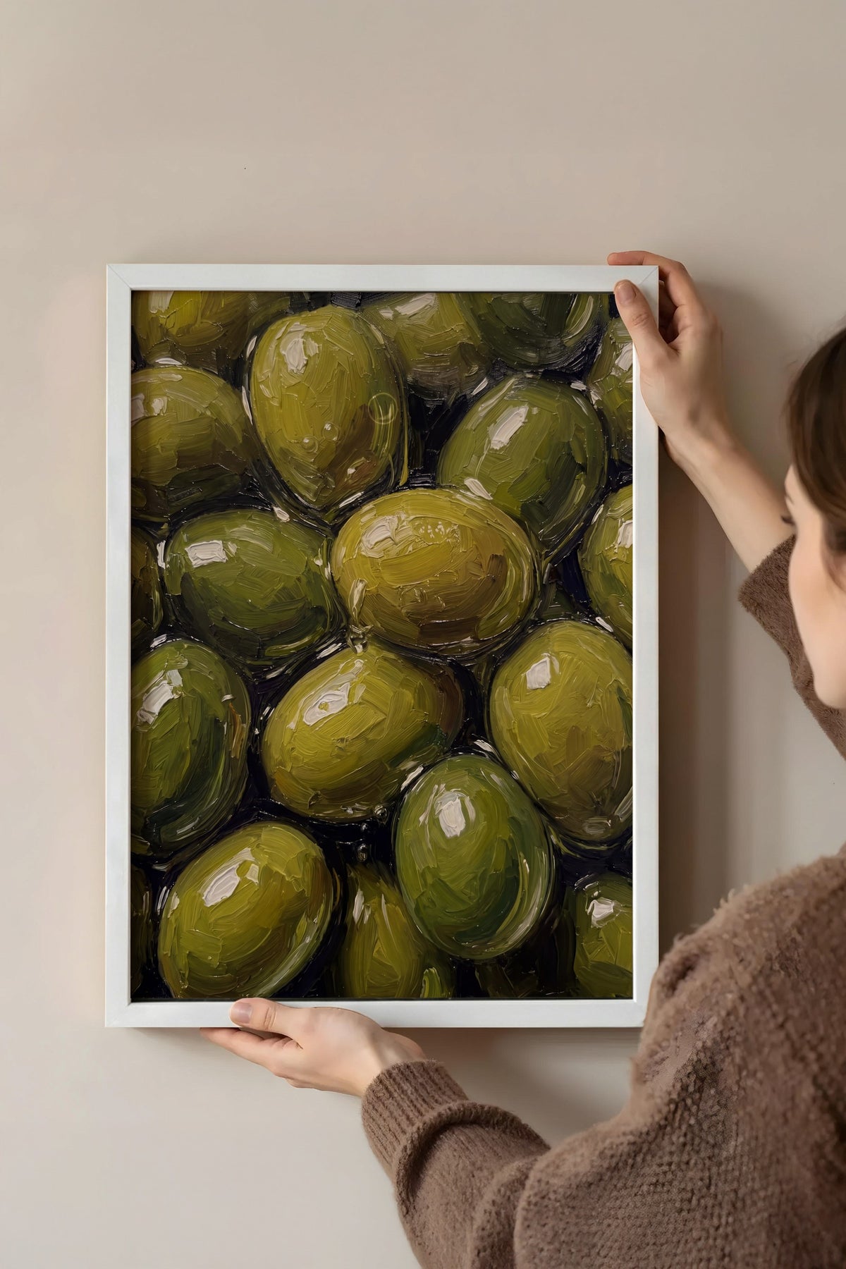 Zeytin Görselleri Poster – Beyaz Çerçeveli Tablo