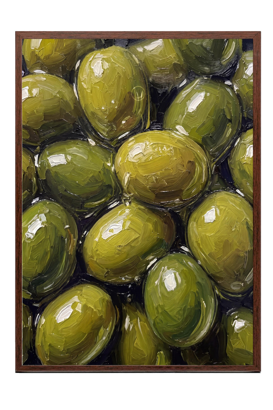 Zeytin Görselleri Poster – Kahverengi Çerçeveli Tablo