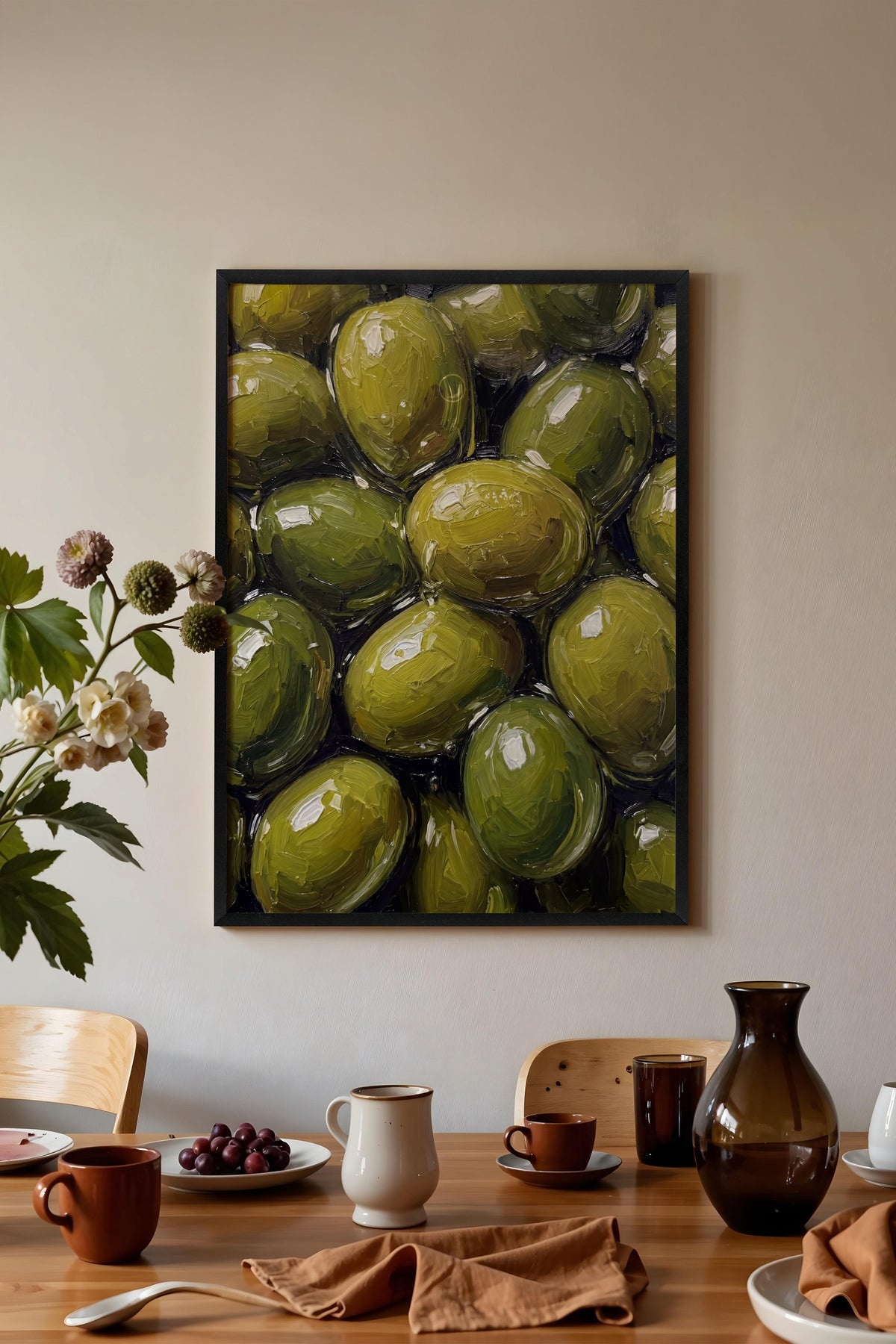 Zeytin Görselleri Poster – Siyah Çerçeveli Tablo
