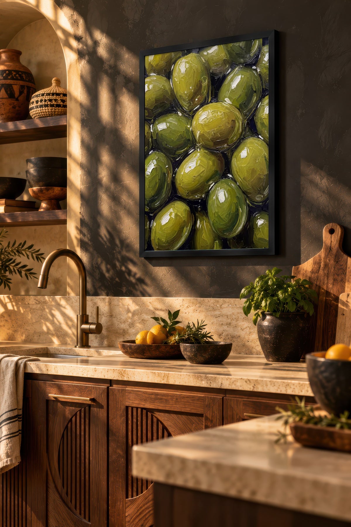 Zeytin Görselleri Poster – Siyah Çerçeveli Tablo