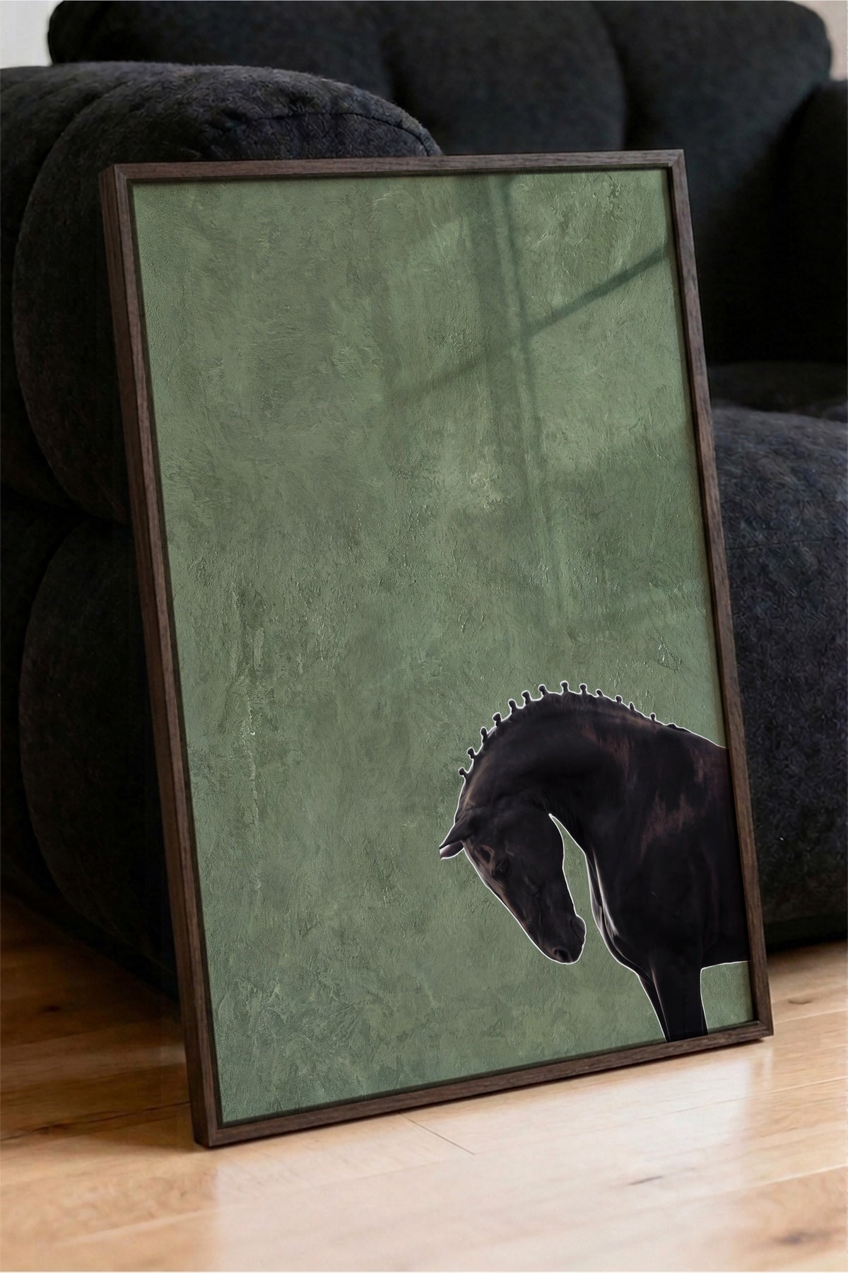 At figürü Poster – Kahverengi Çerçeveli Tablo