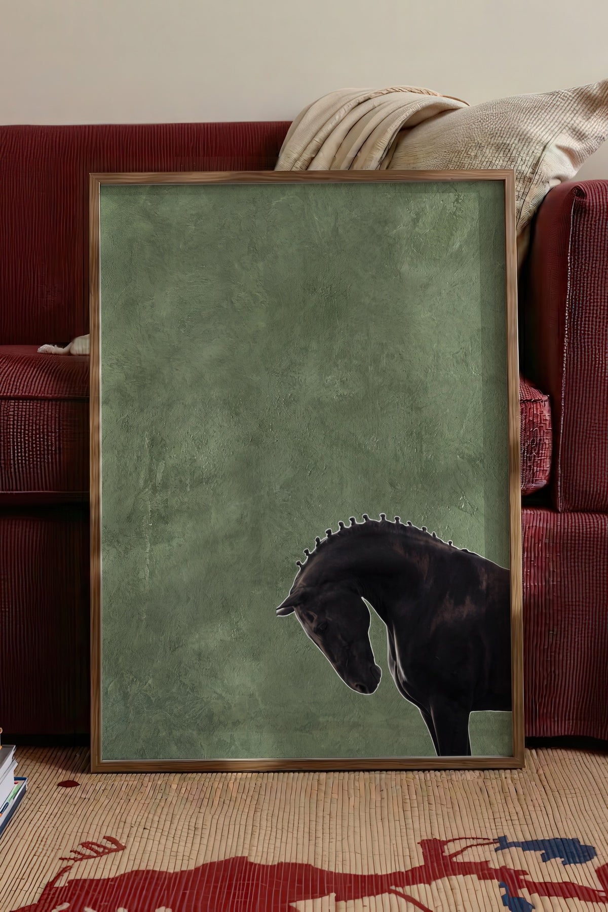 At figürü Poster – Kahverengi Çerçeveli Tablo