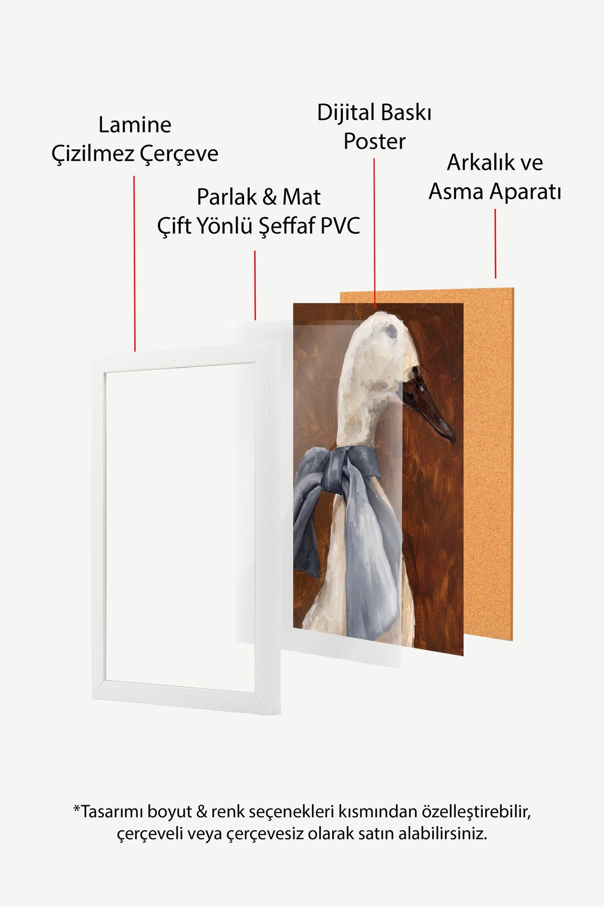 Ördek Portresi Poster – Beyaz Çerçeveli Tablo