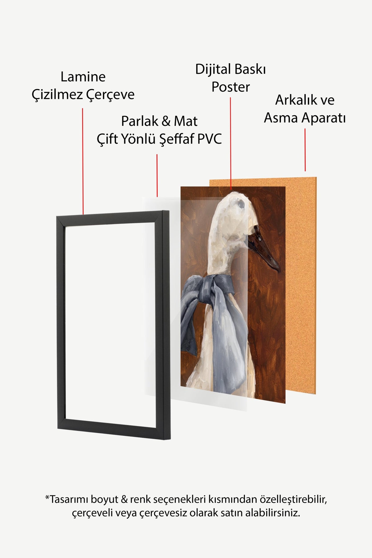 Ördek Portresi Poster – Siyah Çerçeveli Tablo