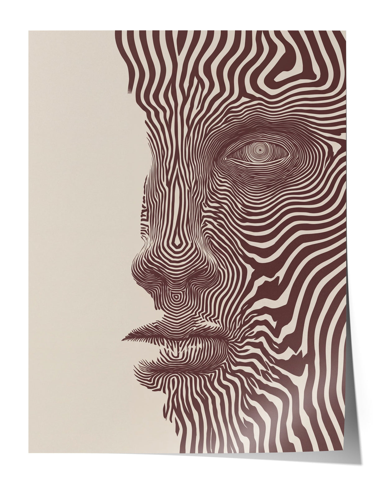 Soyut Yüz Deseni Çerçevesiz Poster
