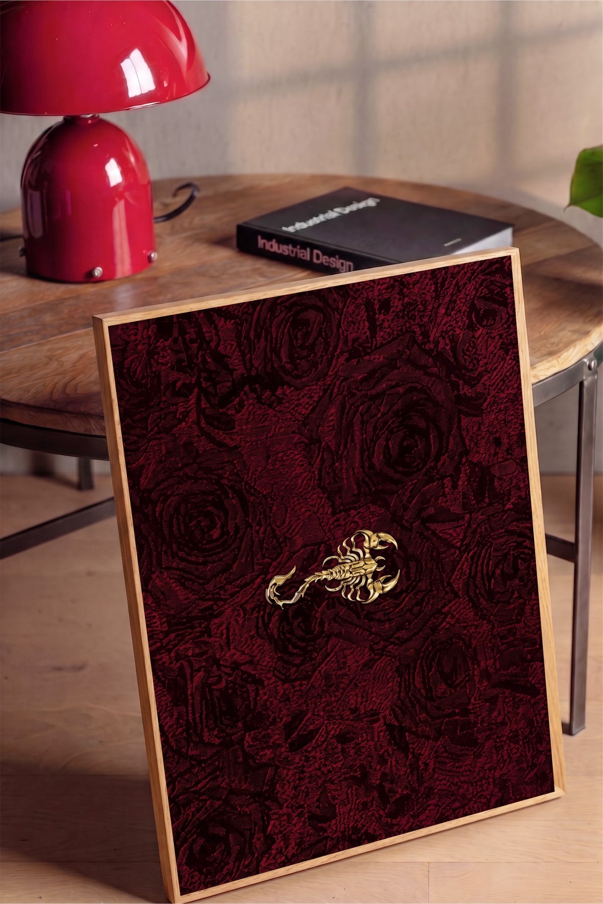 Akrep ve Gül Deseni Poster – Ahşap Çerçeveli Tablo