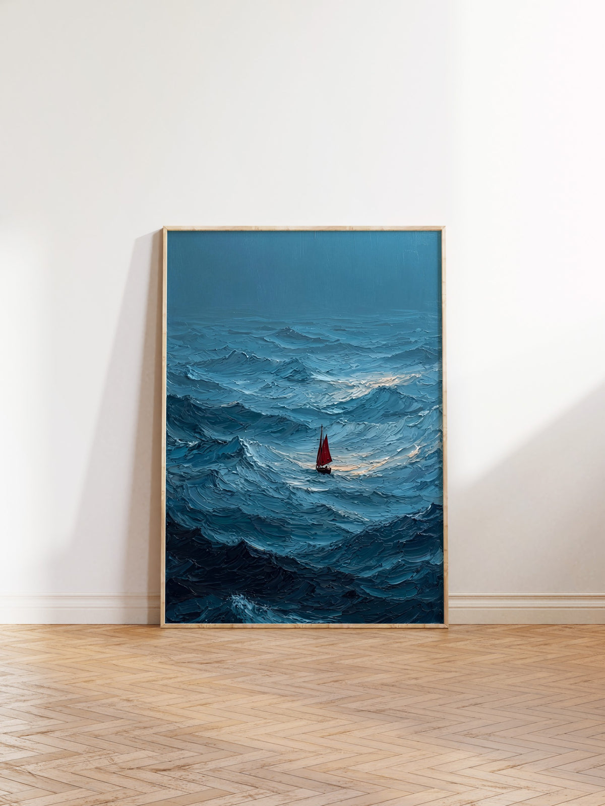 Fırtınalı Denizde Yelkenli Poster – Ahşap Çerçeveli Tablo