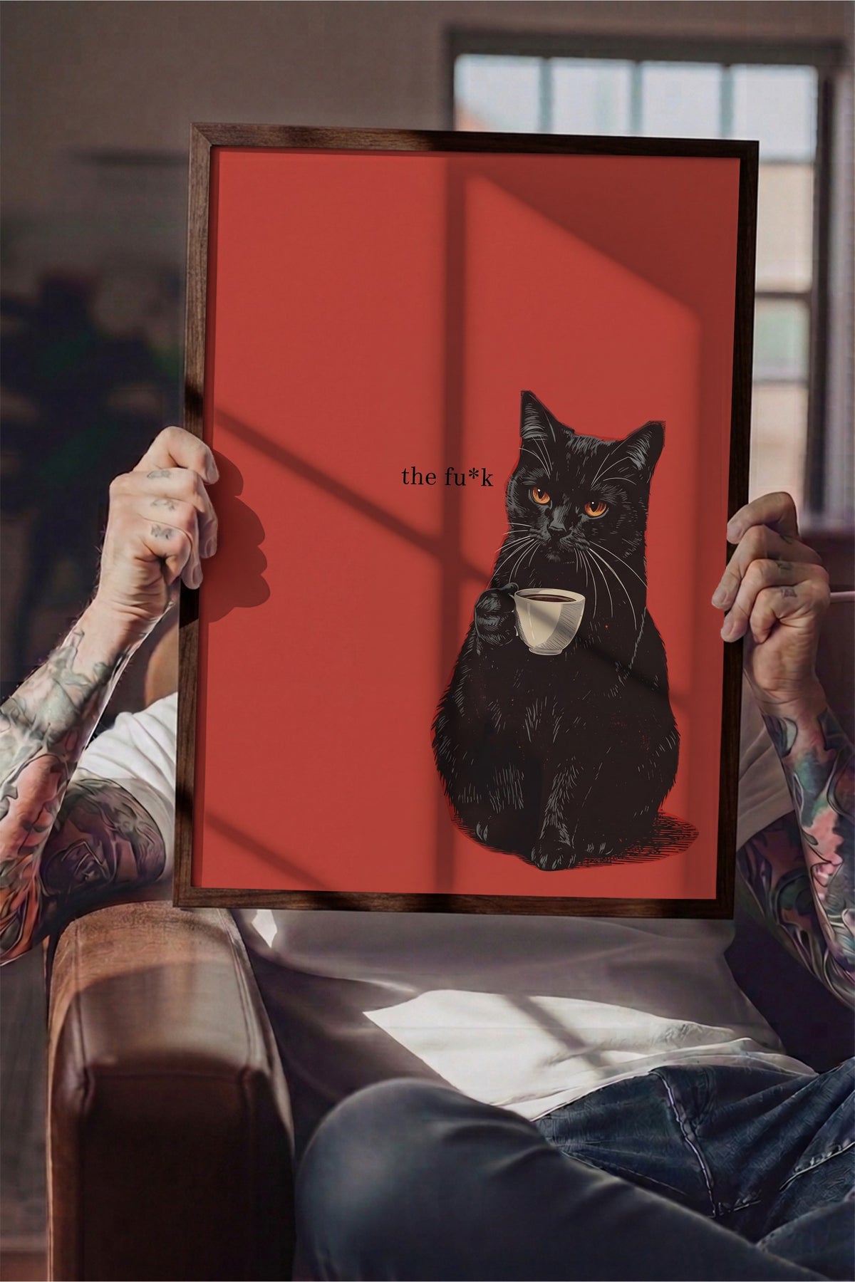 the fu*k Poster – Kahverengi Çerçeveli Tablo