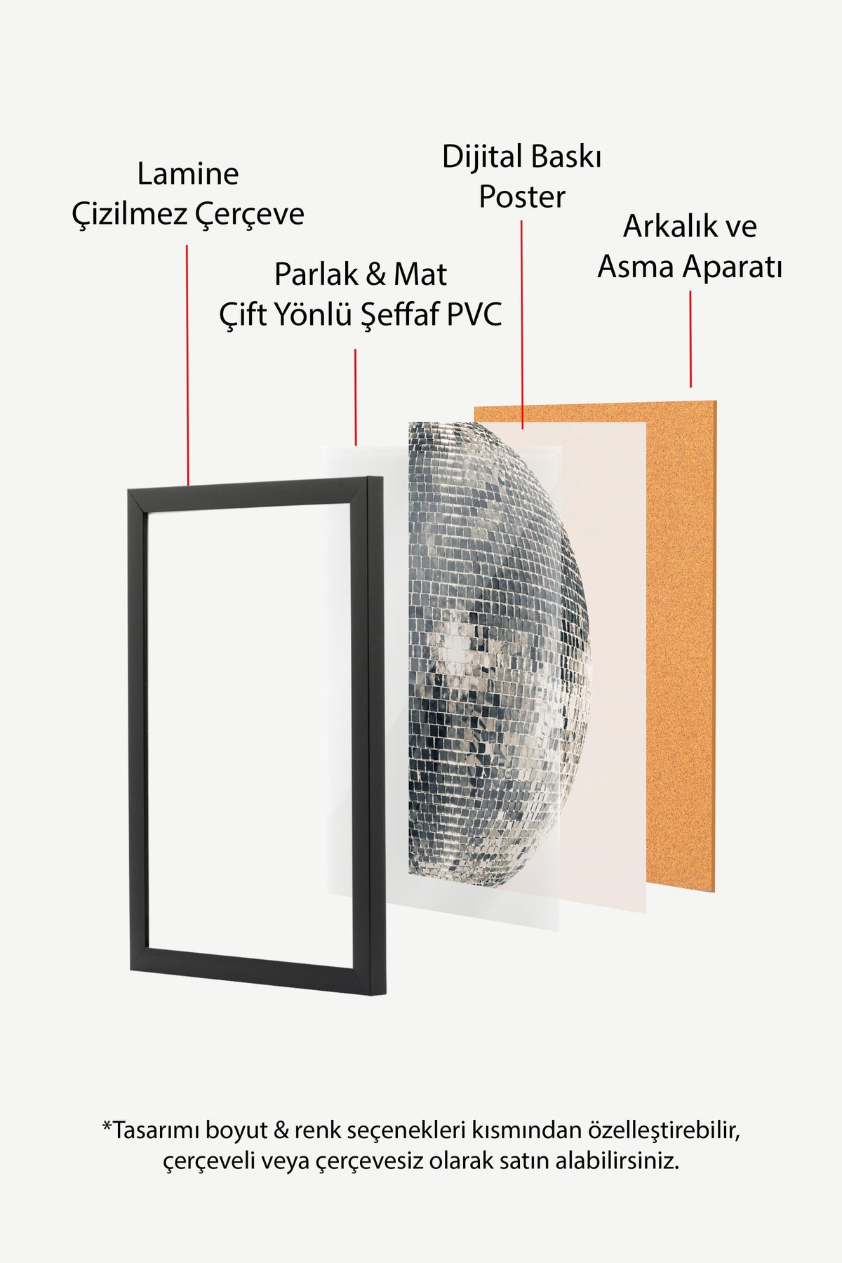 Disko Topu Poster – Siyah Çerçeveli Tablo