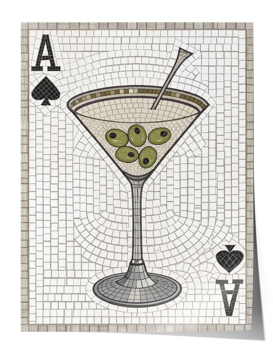 Zeytinli Martini Mozaiği Çerçevesiz Poster