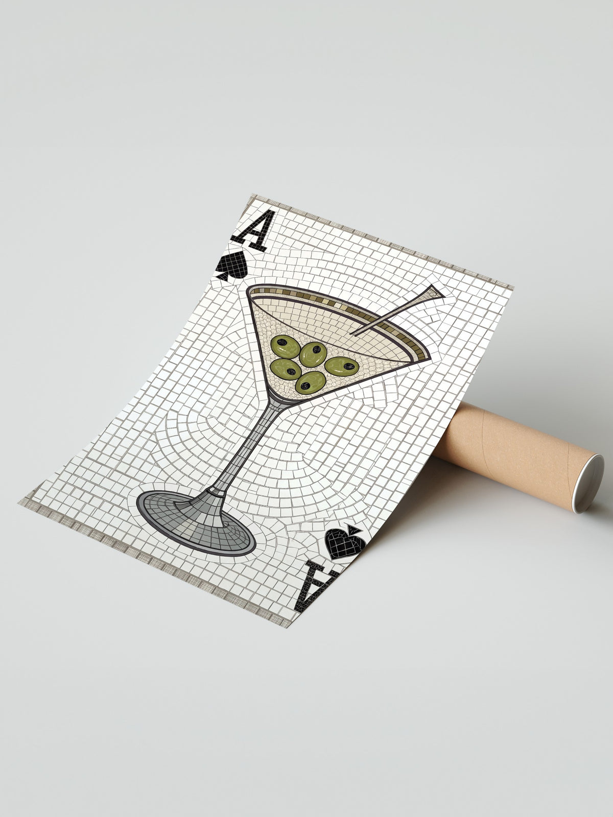 Zeytinli Martini Mozaiği Çerçevesiz Poster