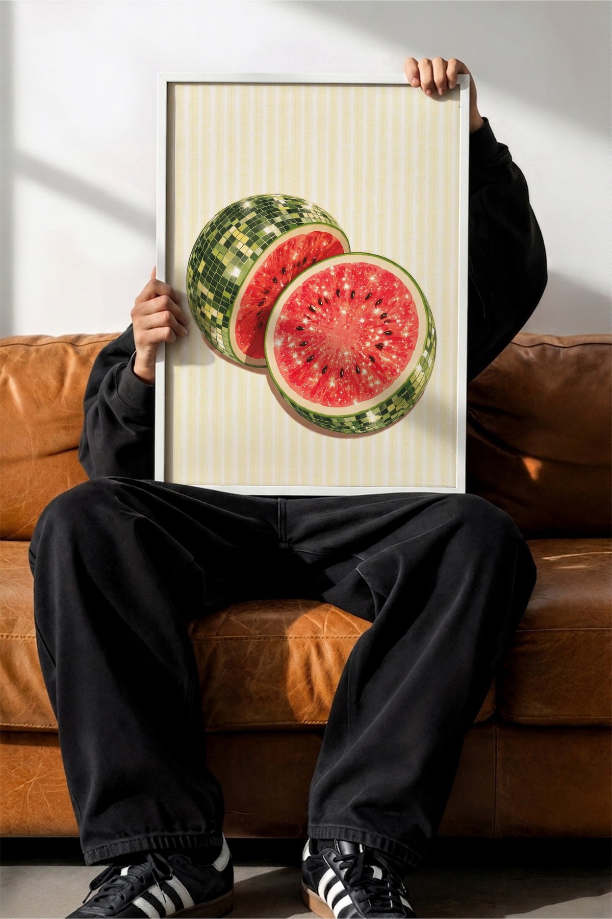 Disko Karpuz Poster – Beyaz Çerçeveli Tablo