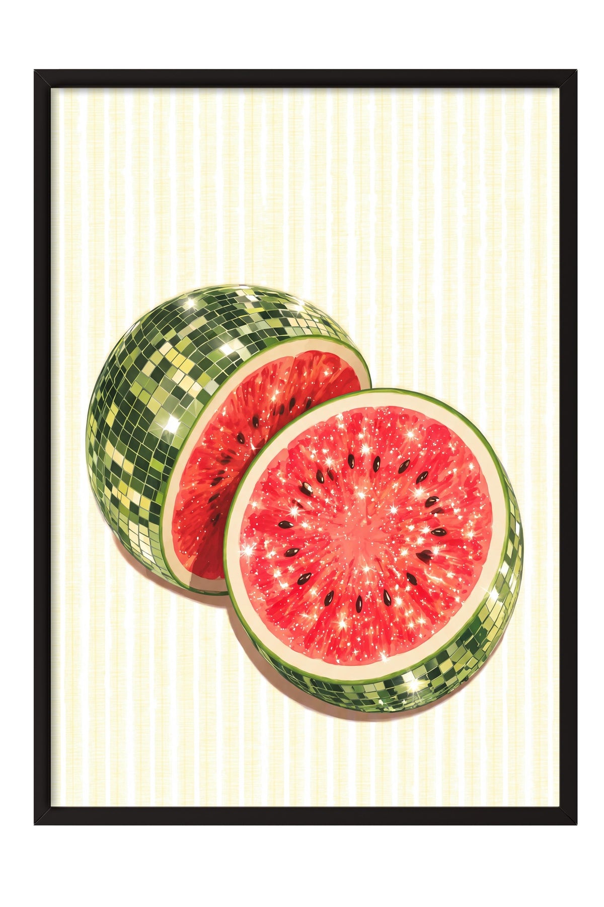 Disko Karpuz Poster – Siyah Çerçeveli Tablo