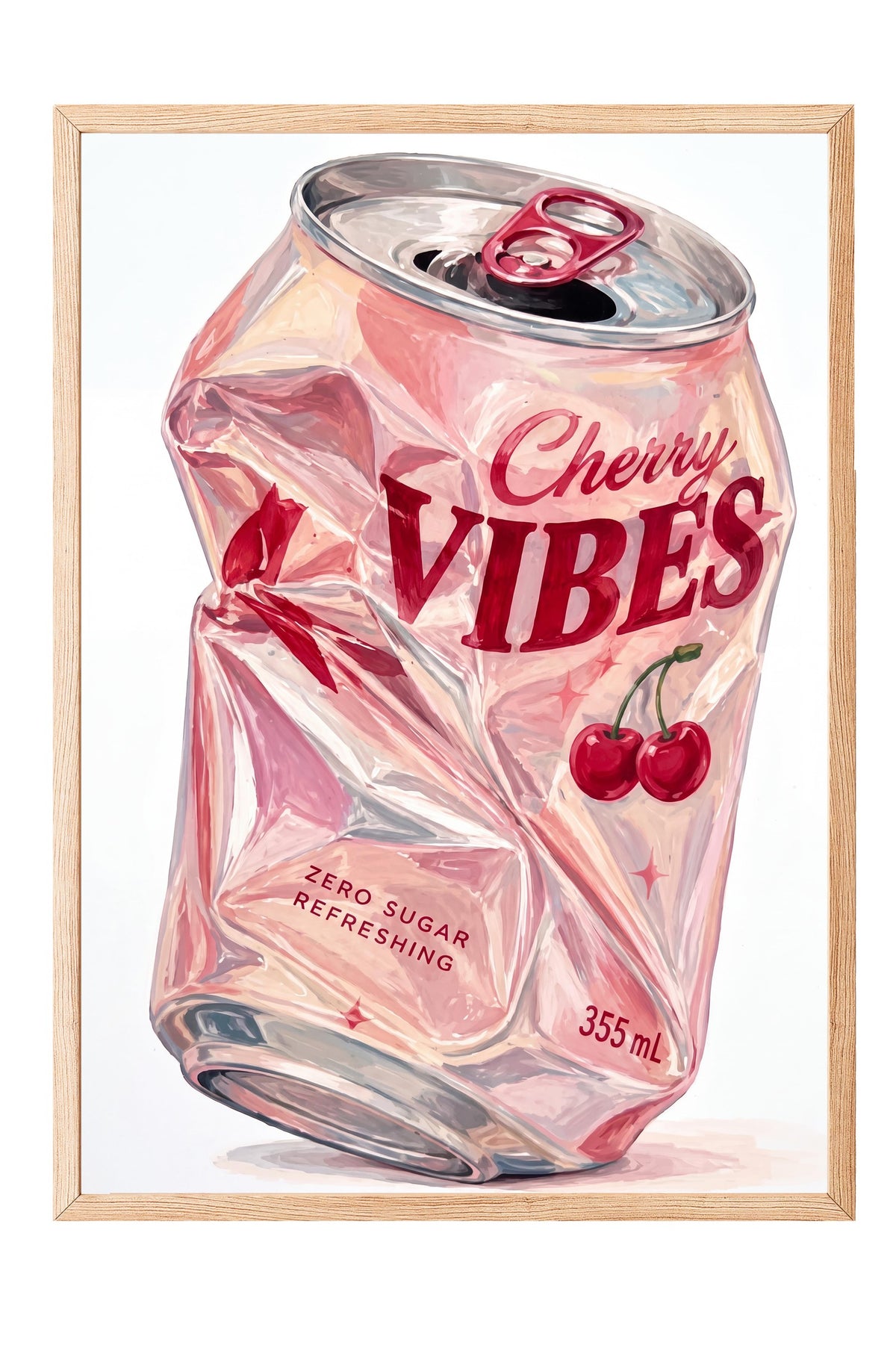 Cherry Vibes Poster – Ahşap Çerçeveli Tablo