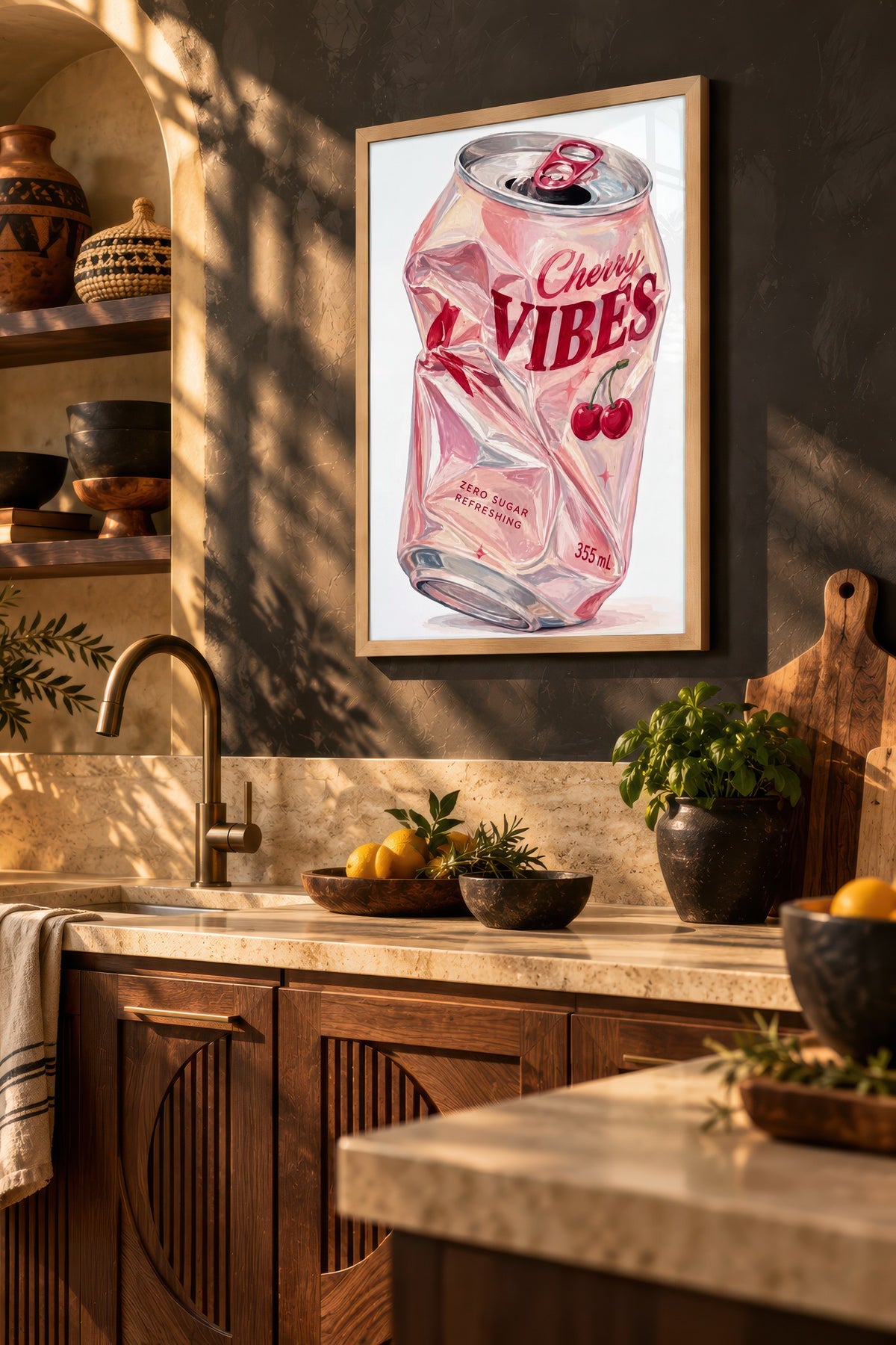 Cherry Vibes Poster – Ahşap Çerçeveli Tablo