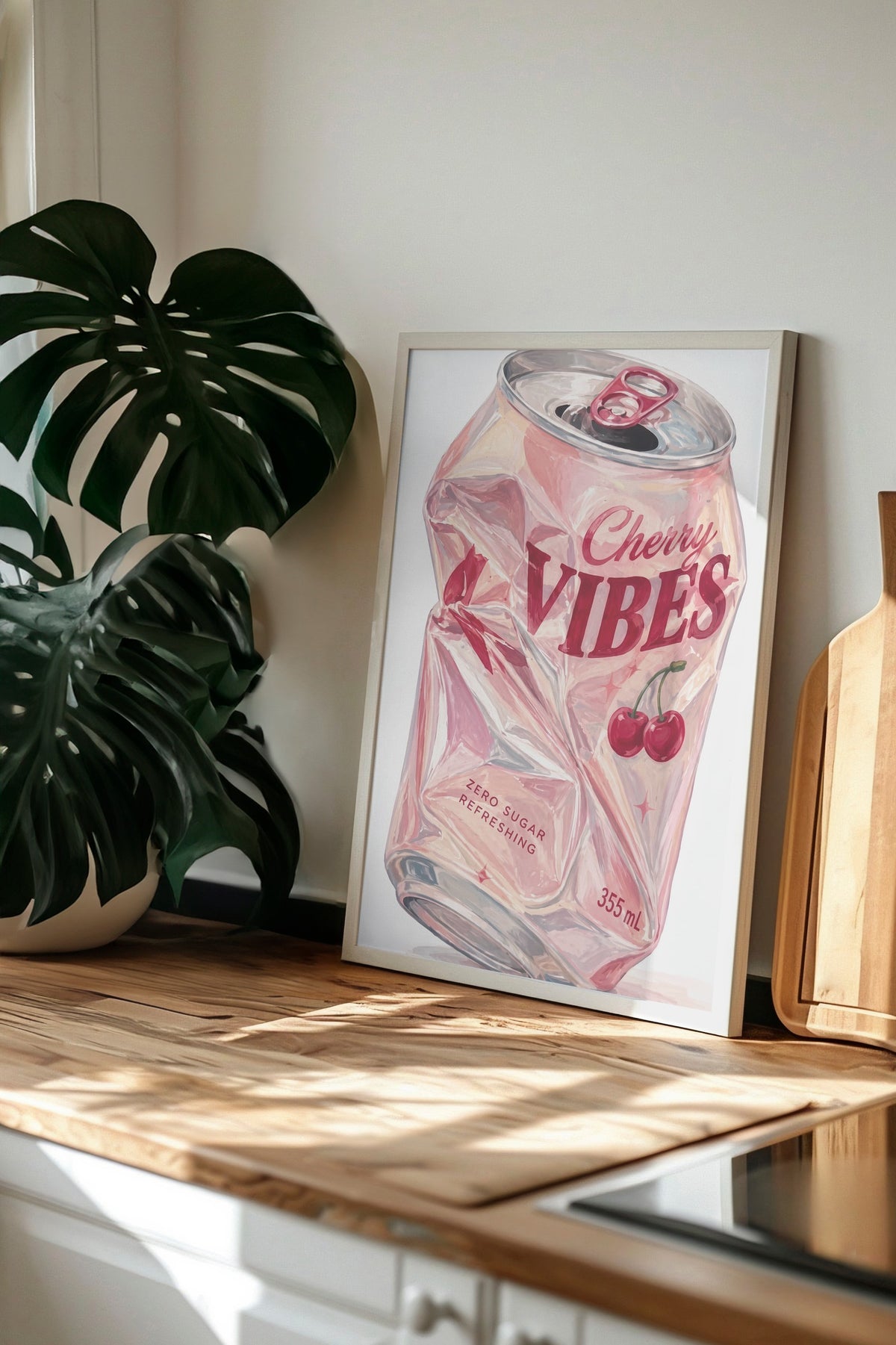 Cherry Vibes Poster – Beyaz Çerçeveli Tablo
