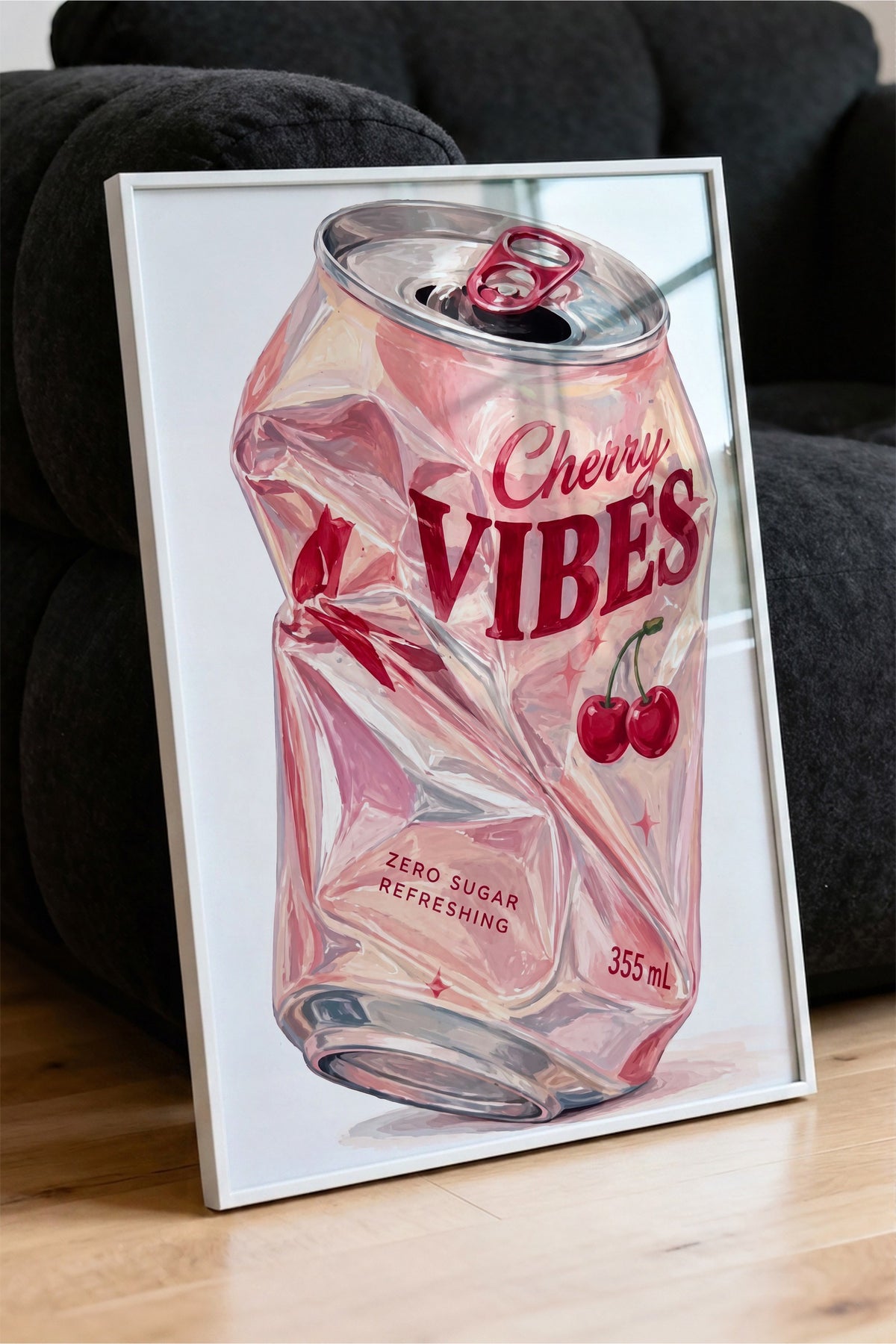 Cherry Vibes Poster – Beyaz Çerçeveli Tablo