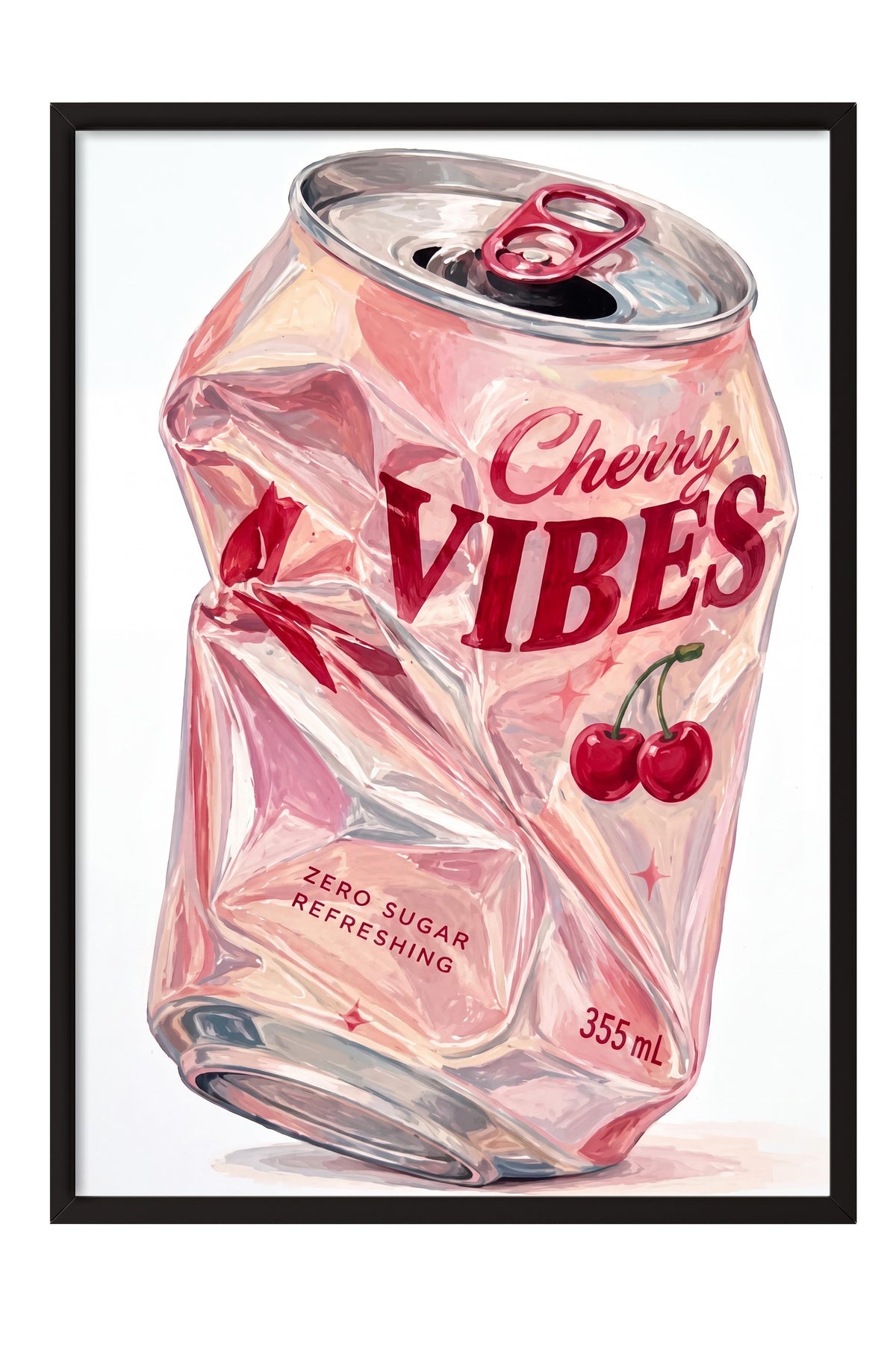 Cherry Vibes Poster – Siyah Çerçeveli Tablo