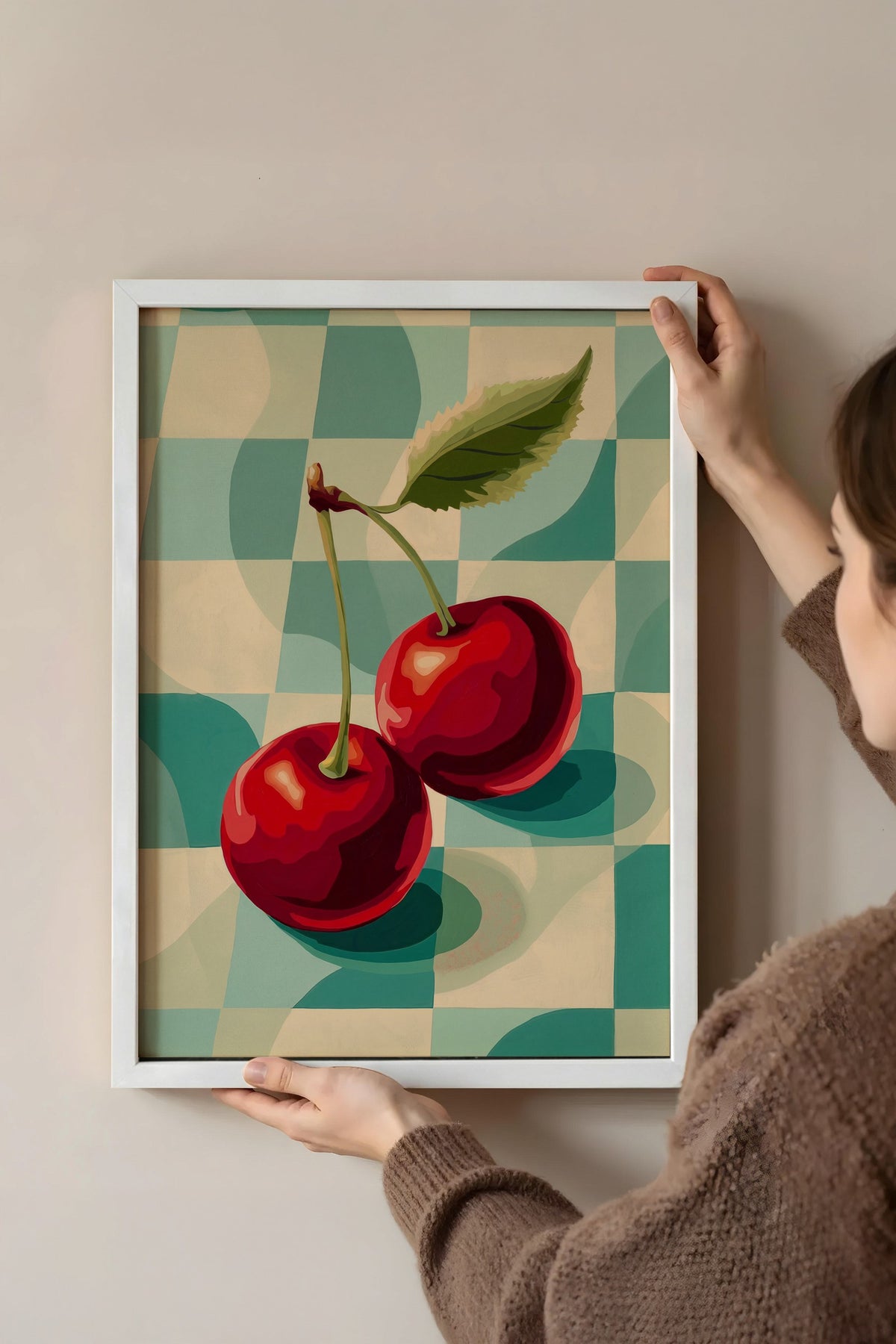Kirazlar Poster – Beyaz Çerçeveli Tablo