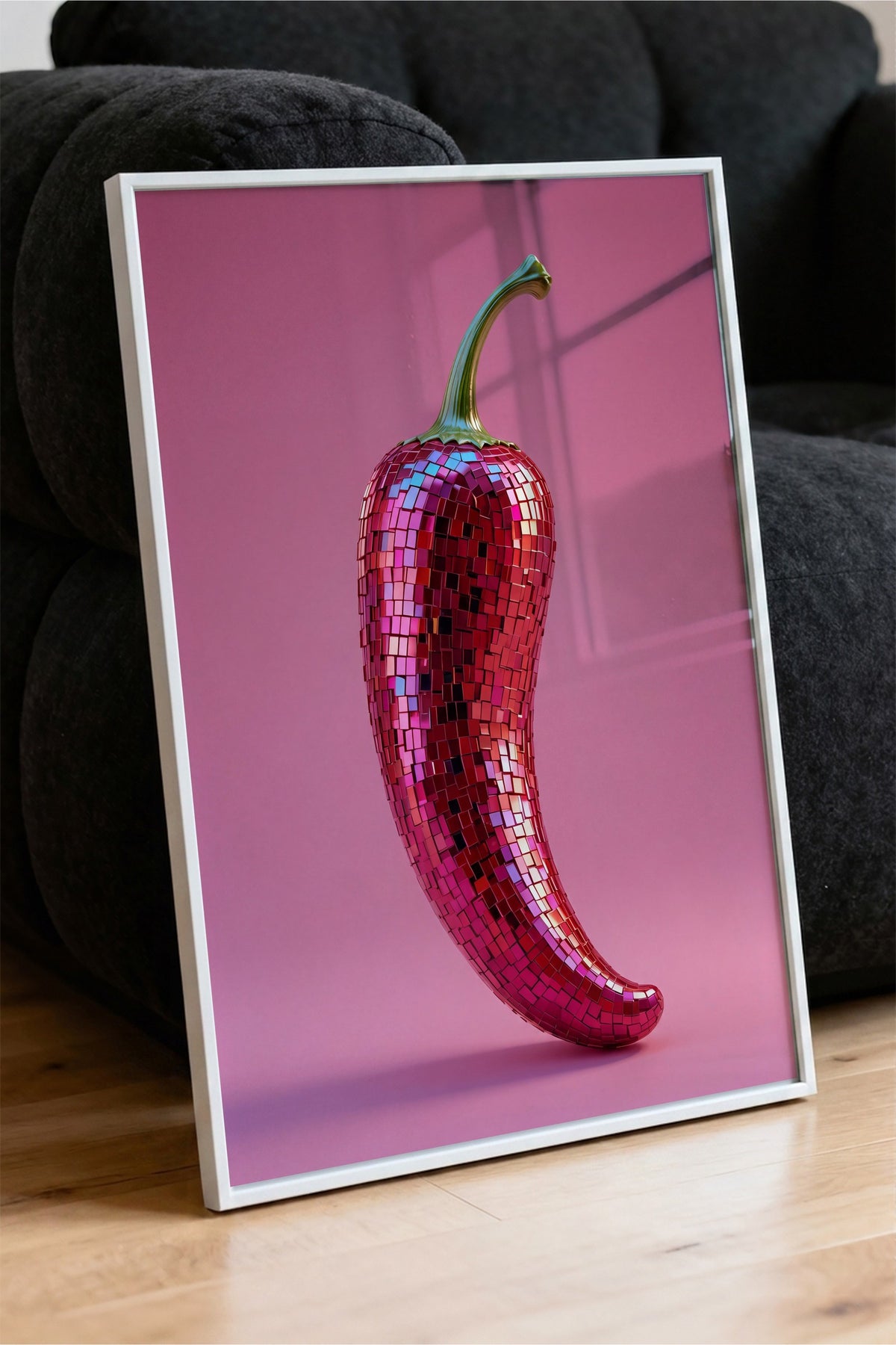 Mozaik Biber Poster – Beyaz Çerçeveli Tablo