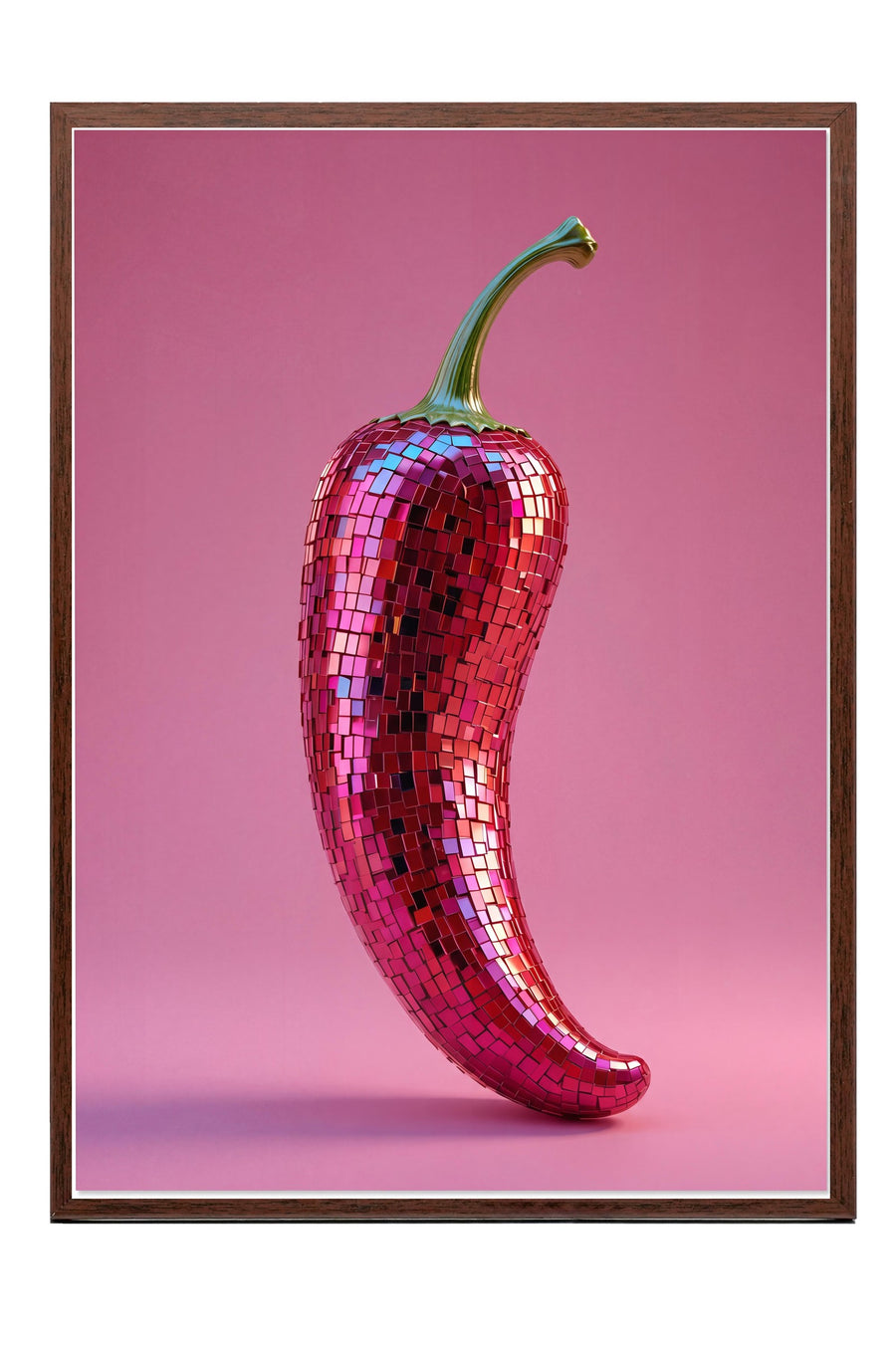 Mozaik Biber Poster – Kahverengi Çerçeveli Tablo