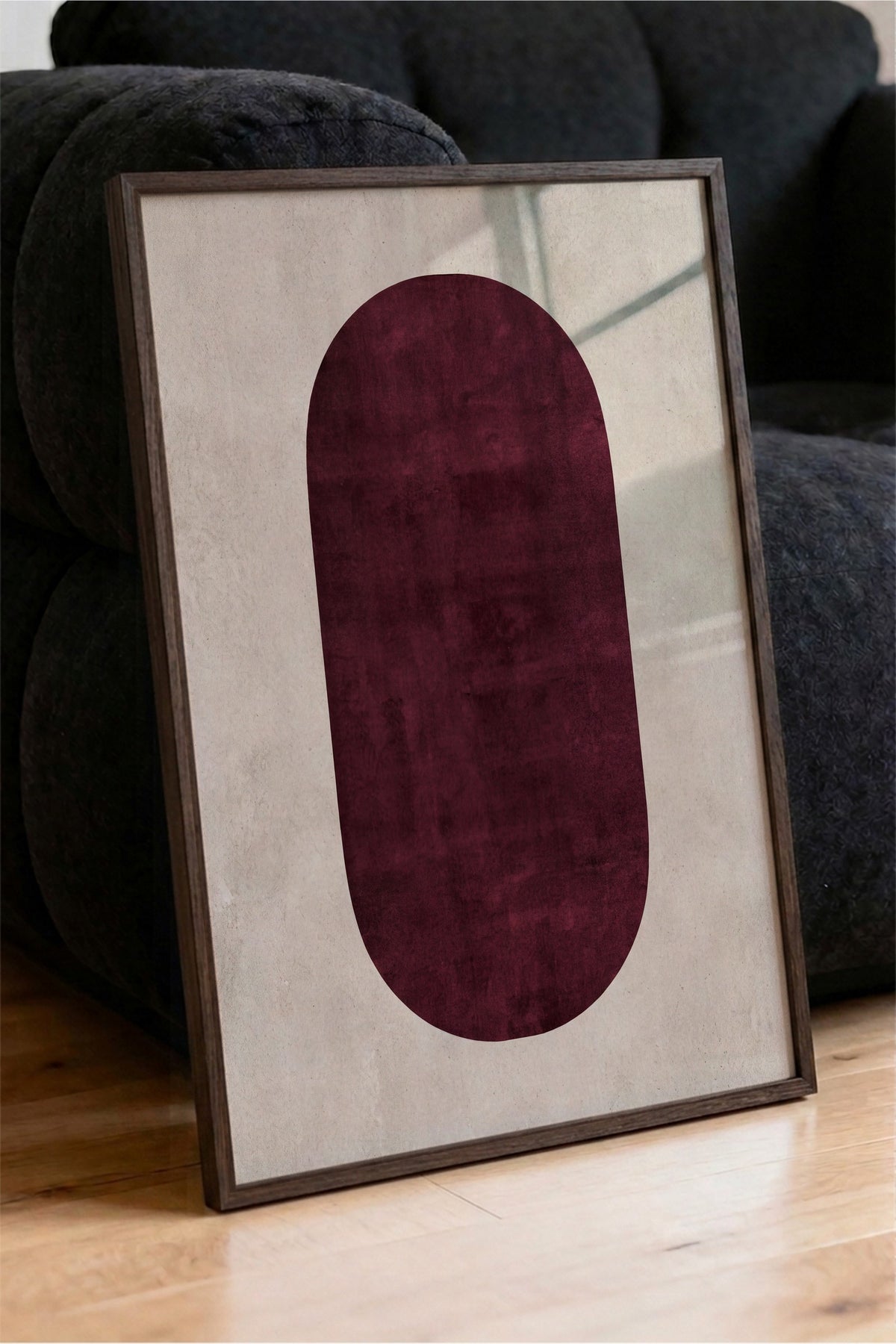 Soyut Geometrik Desen Poster – Kahverengi Çerçeveli Tablo