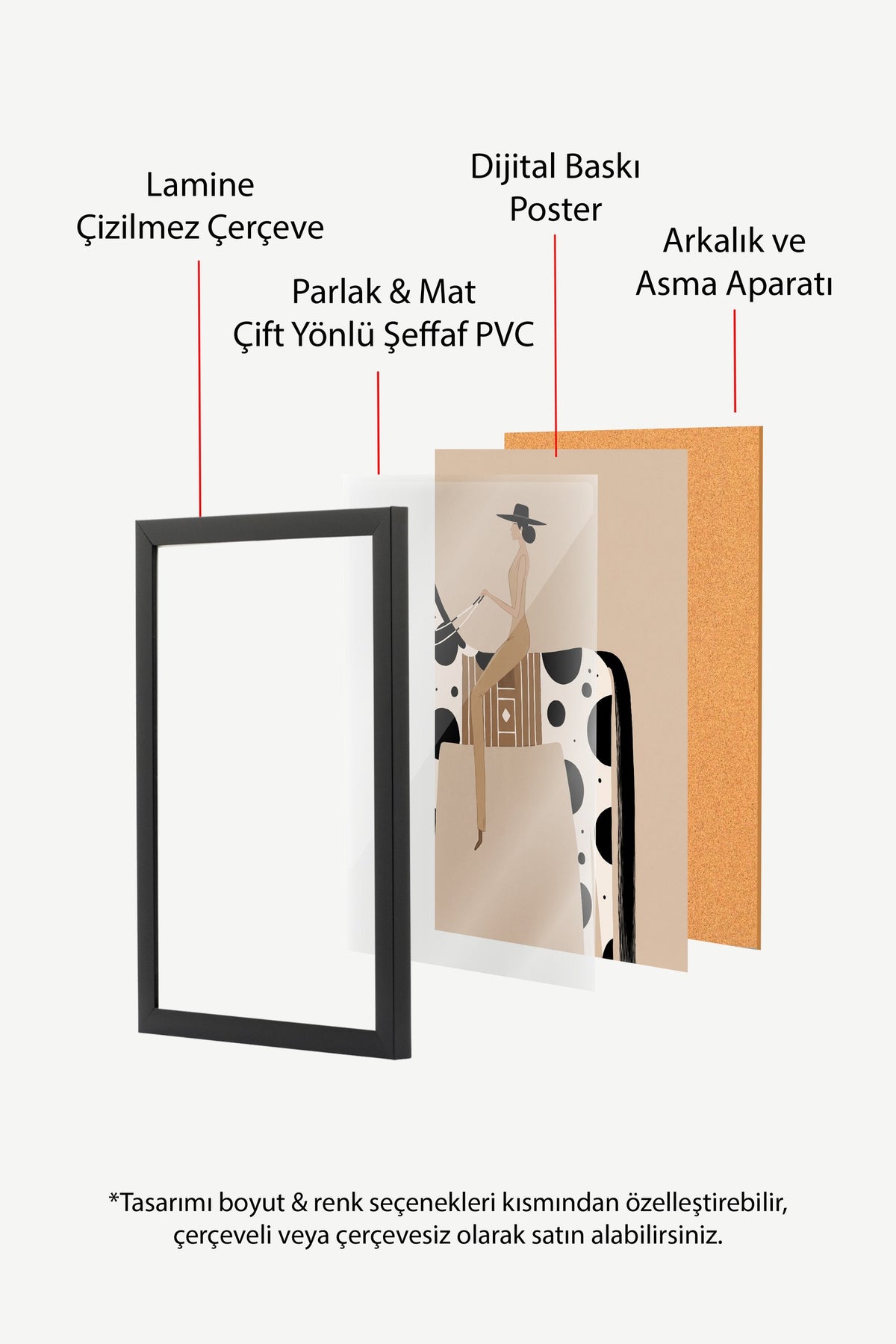 Kadın ve At Poster – Siyah Çerçeveli Tablo