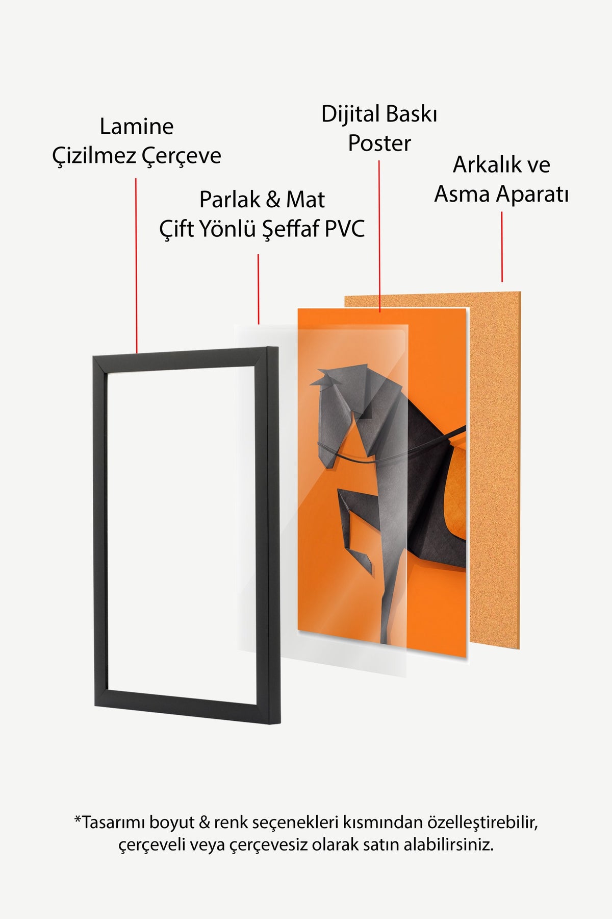 Origami At Poster – Siyah Çerçeveli Tablo