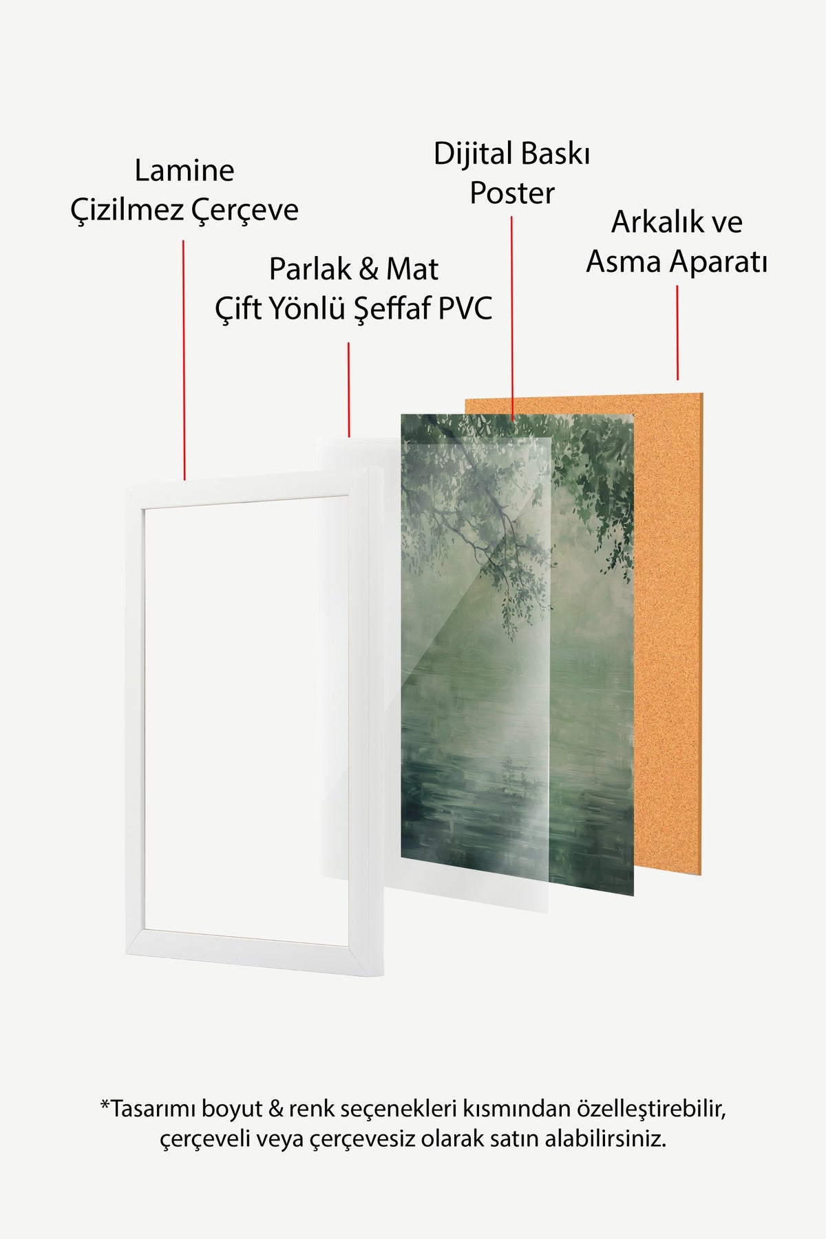 Doğal Huzur Poster – Beyaz Çerçeveli Tablo