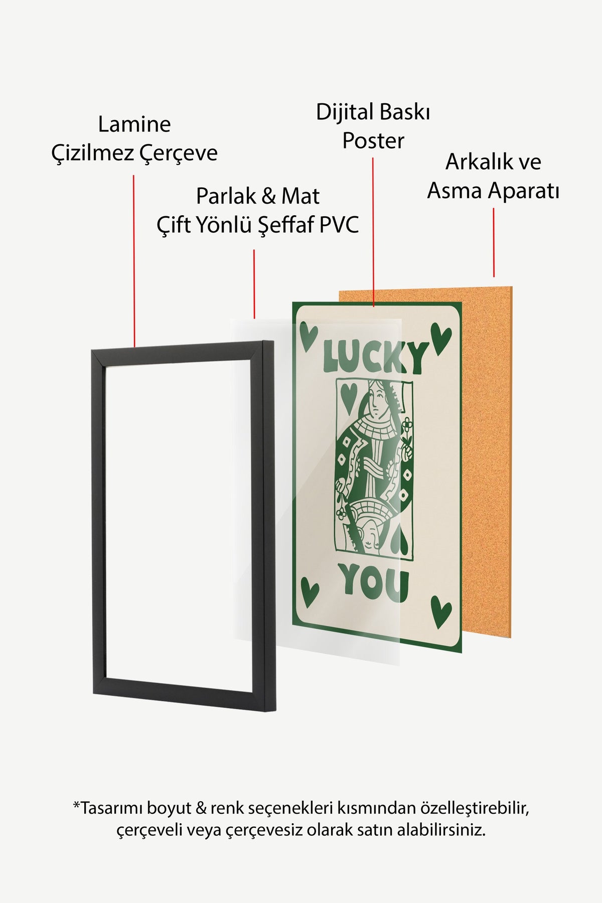LUCKY YOU Poster – Siyah Çerçeveli Tablo