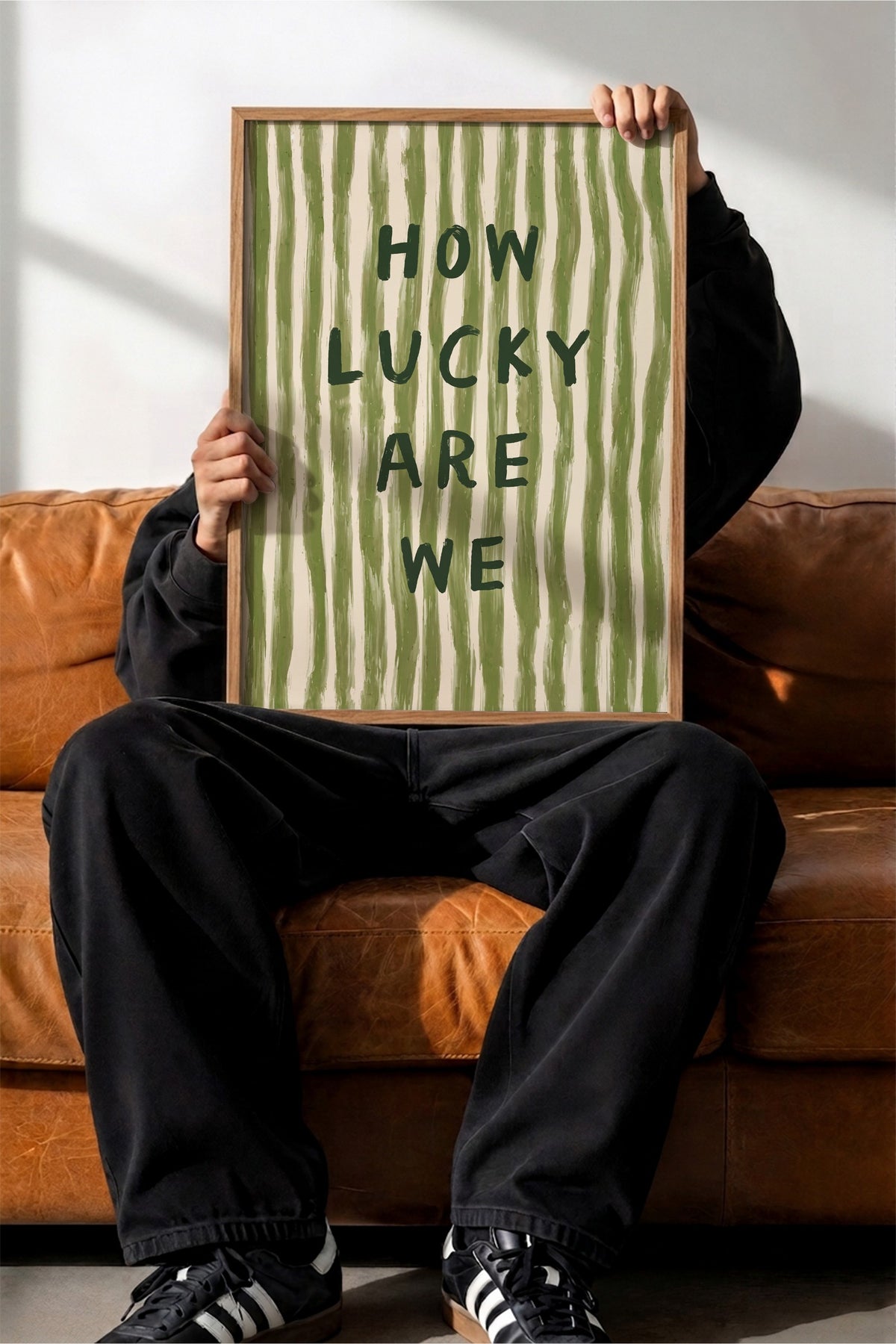 HOW LUCKY ARE WE Poster – Ahşap Çerçeveli Tablo