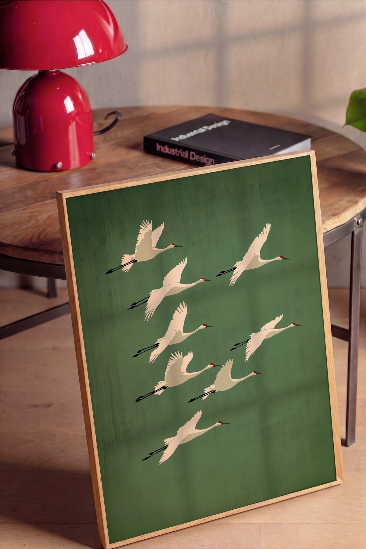 Uçan Turnalar Poster – Ahşap Çerçeveli Tablo