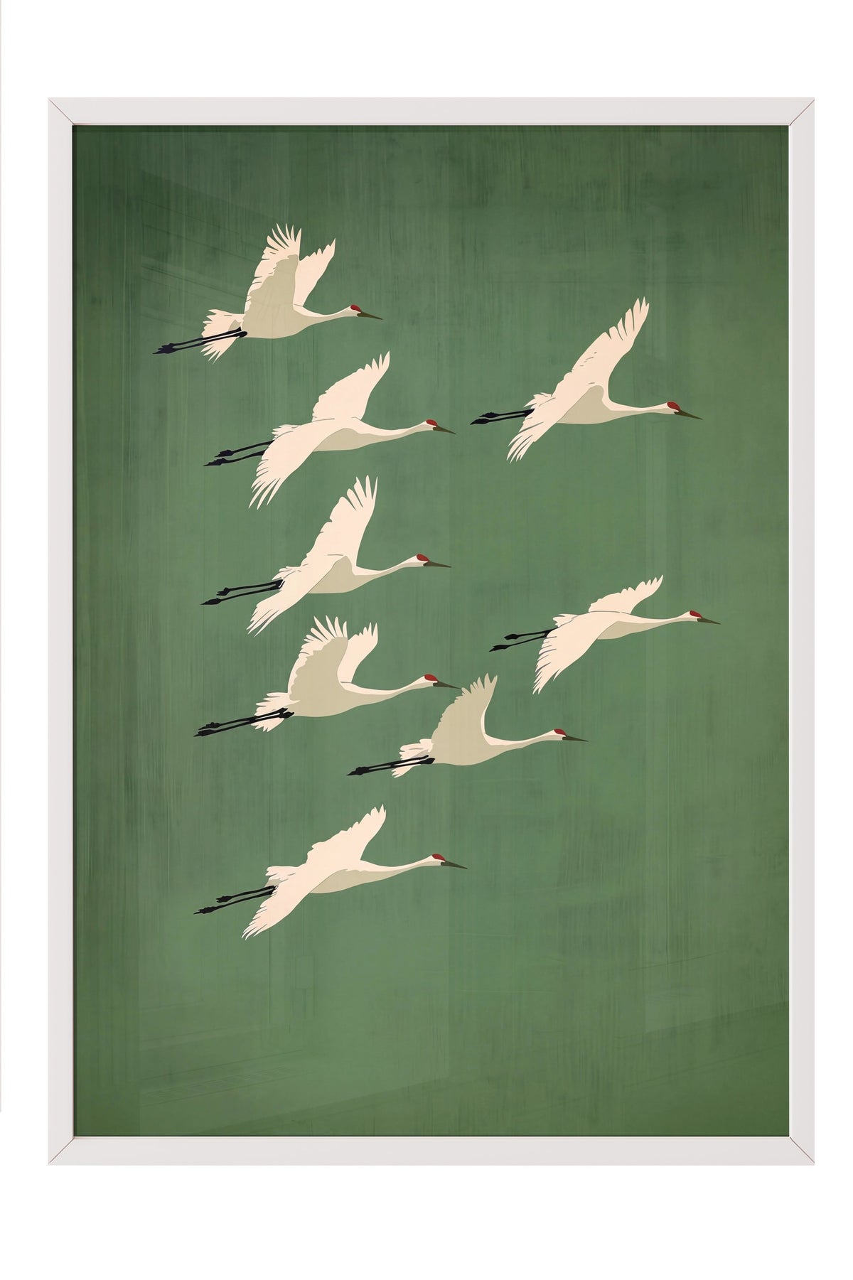 Uçan Turnalar Poster – Beyaz Çerçeveli Tablo