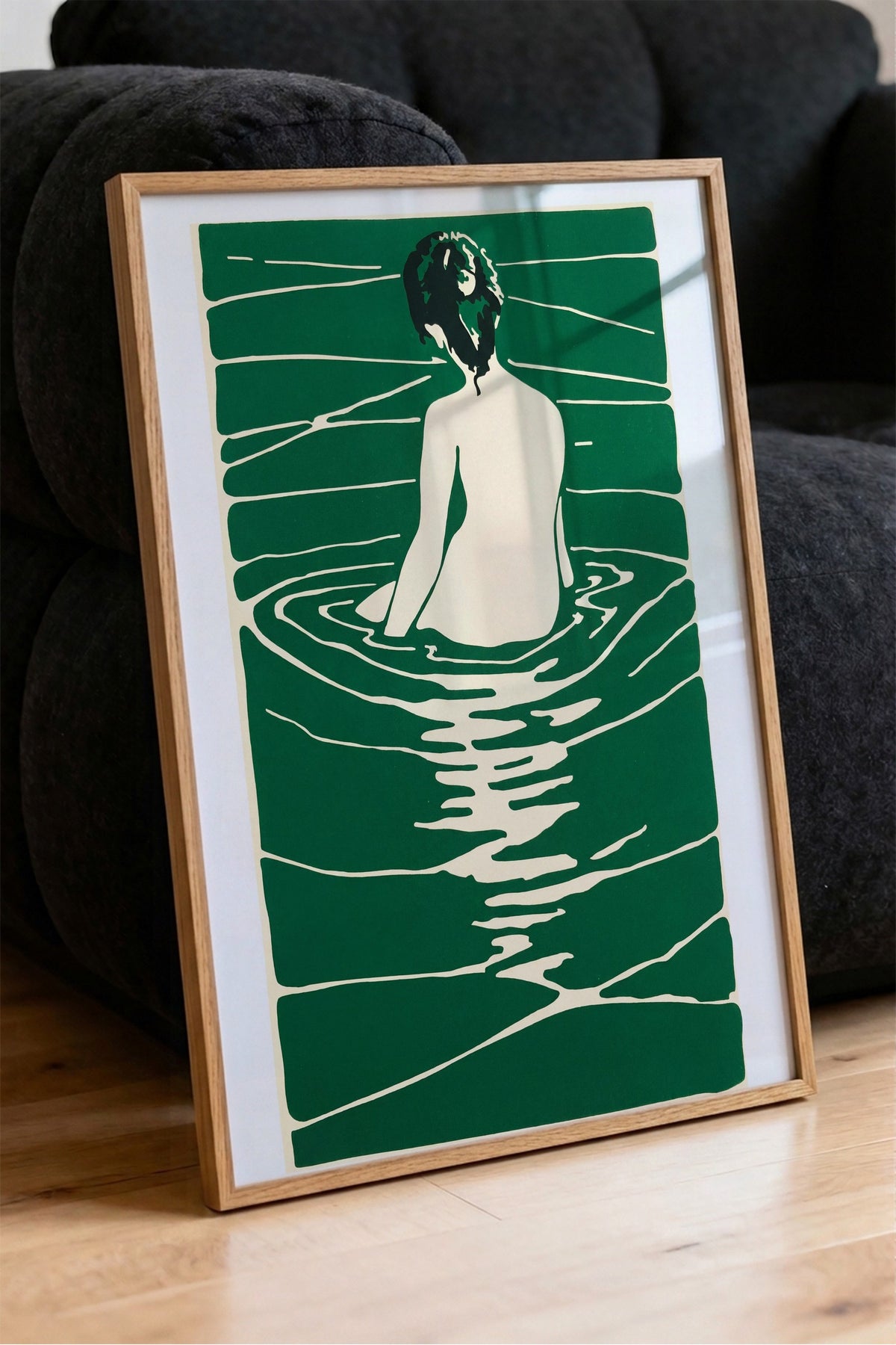 Yüzme Tasviri Poster – Ahşap Çerçeveli Tablo
