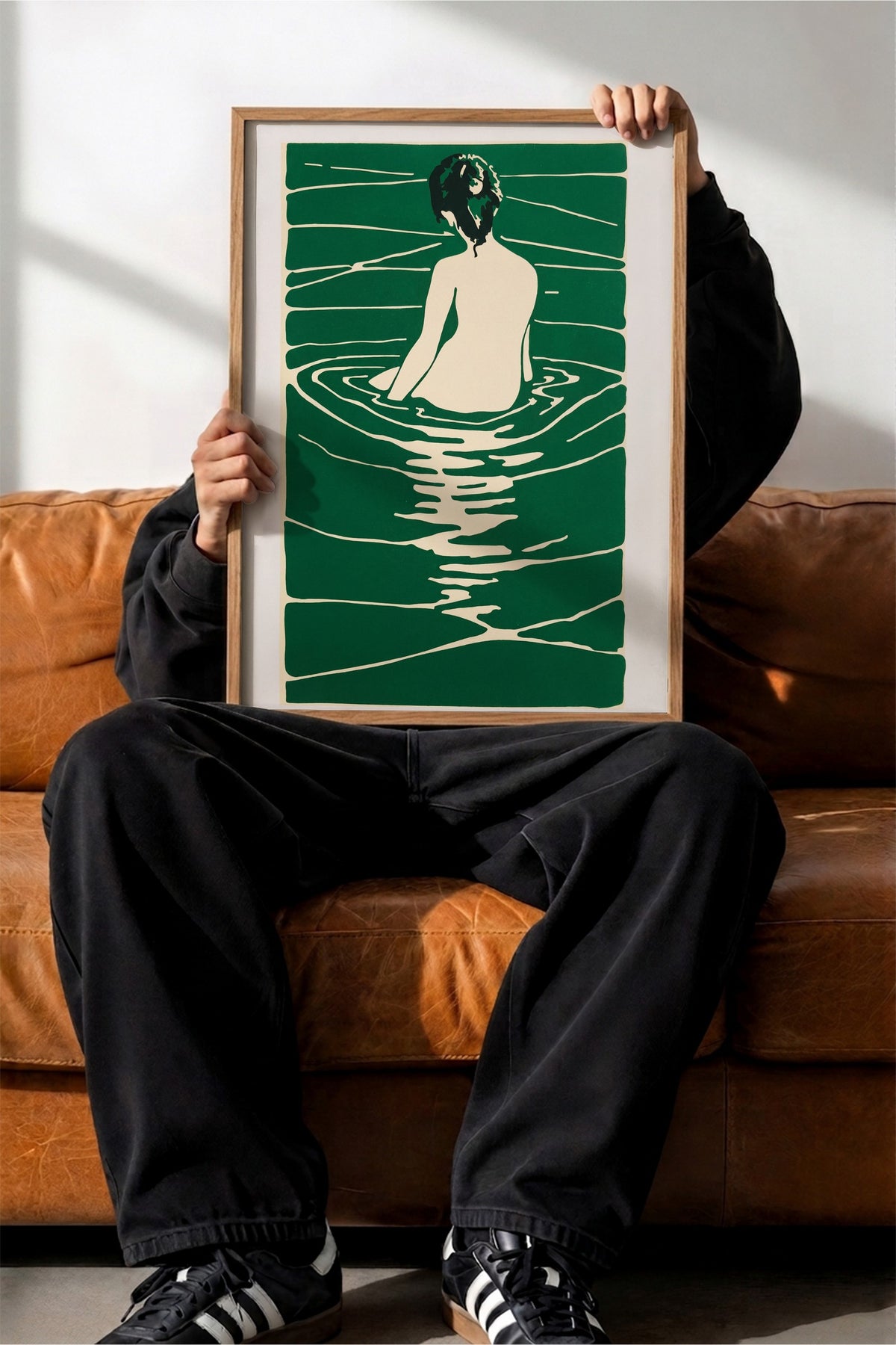 Yüzme Tasviri Poster – Ahşap Çerçeveli Tablo